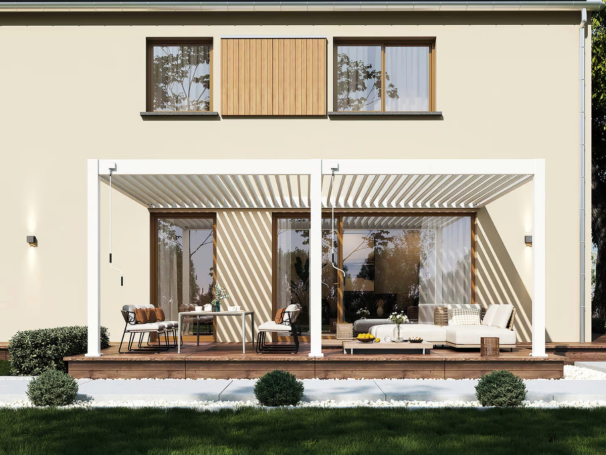 Orion Deluxe overkapping - Muurbevestiging - 360x530 cm - Wit