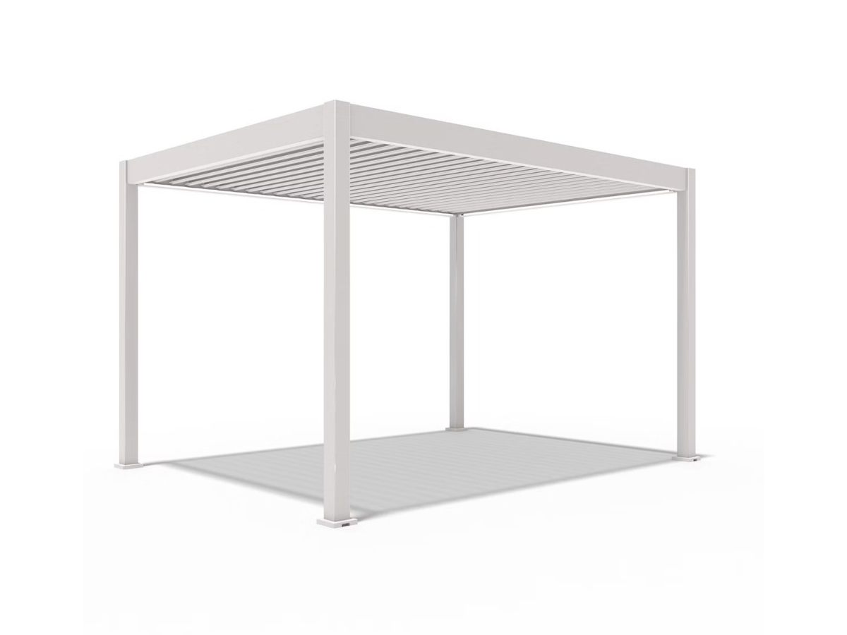 Orion Deluxe overkapping - E-LED - 300x400 cm - Kiezelgrijs - met elektrisch lamellendak en LED