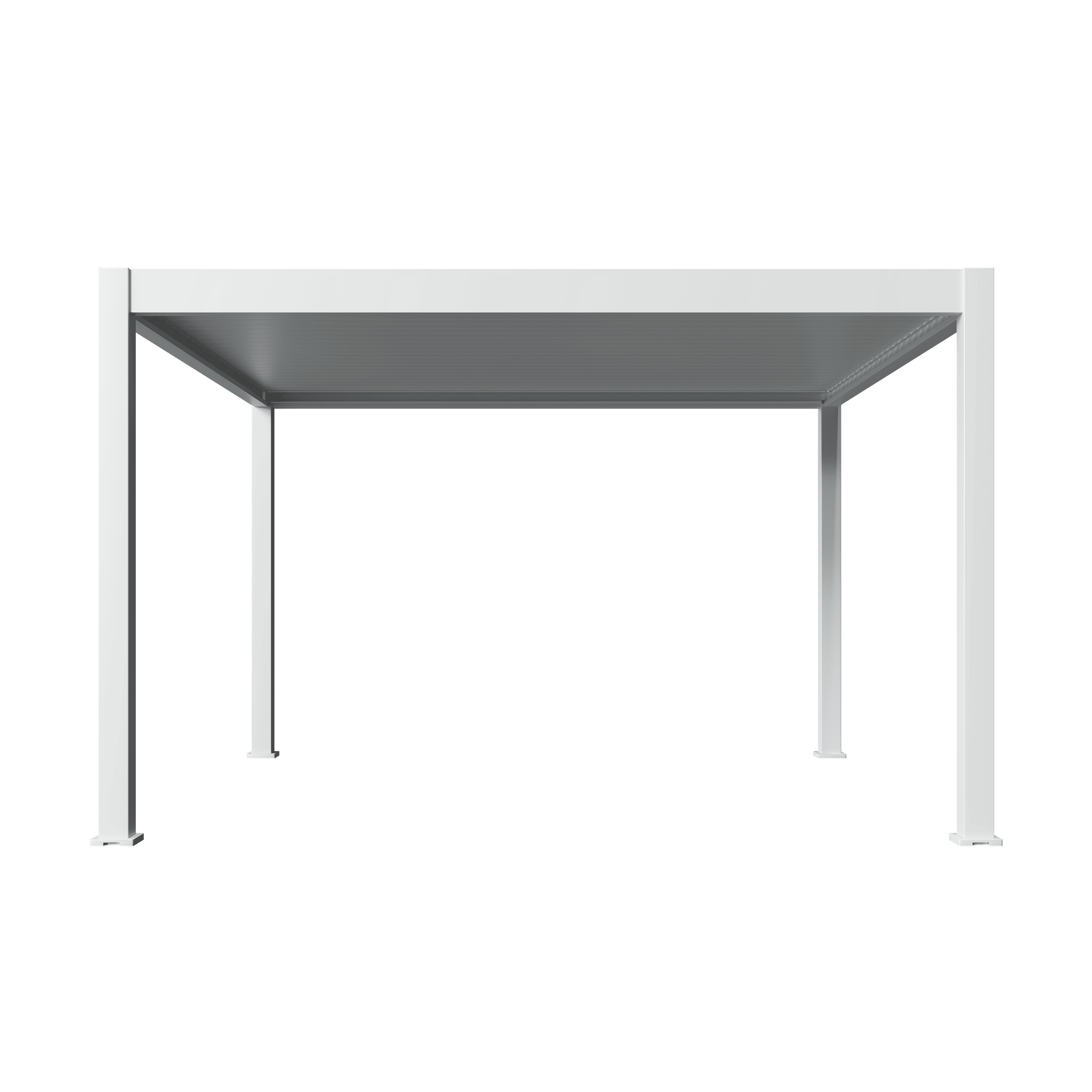 Orion Premium overkapping - E-LED - 400x400 cm - Wit - met elektrisch lamellendak en LED