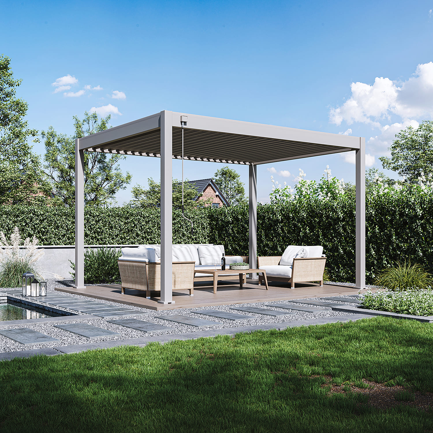 Orion Comfort overkapping - 300x400 cm - Kiezelgrijs