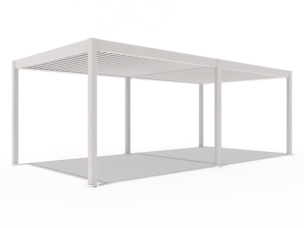 Orion Deluxe overkapping - E-LED - 360x720 cm - Kiezelgrijs - met elektrisch lamellendak en LED