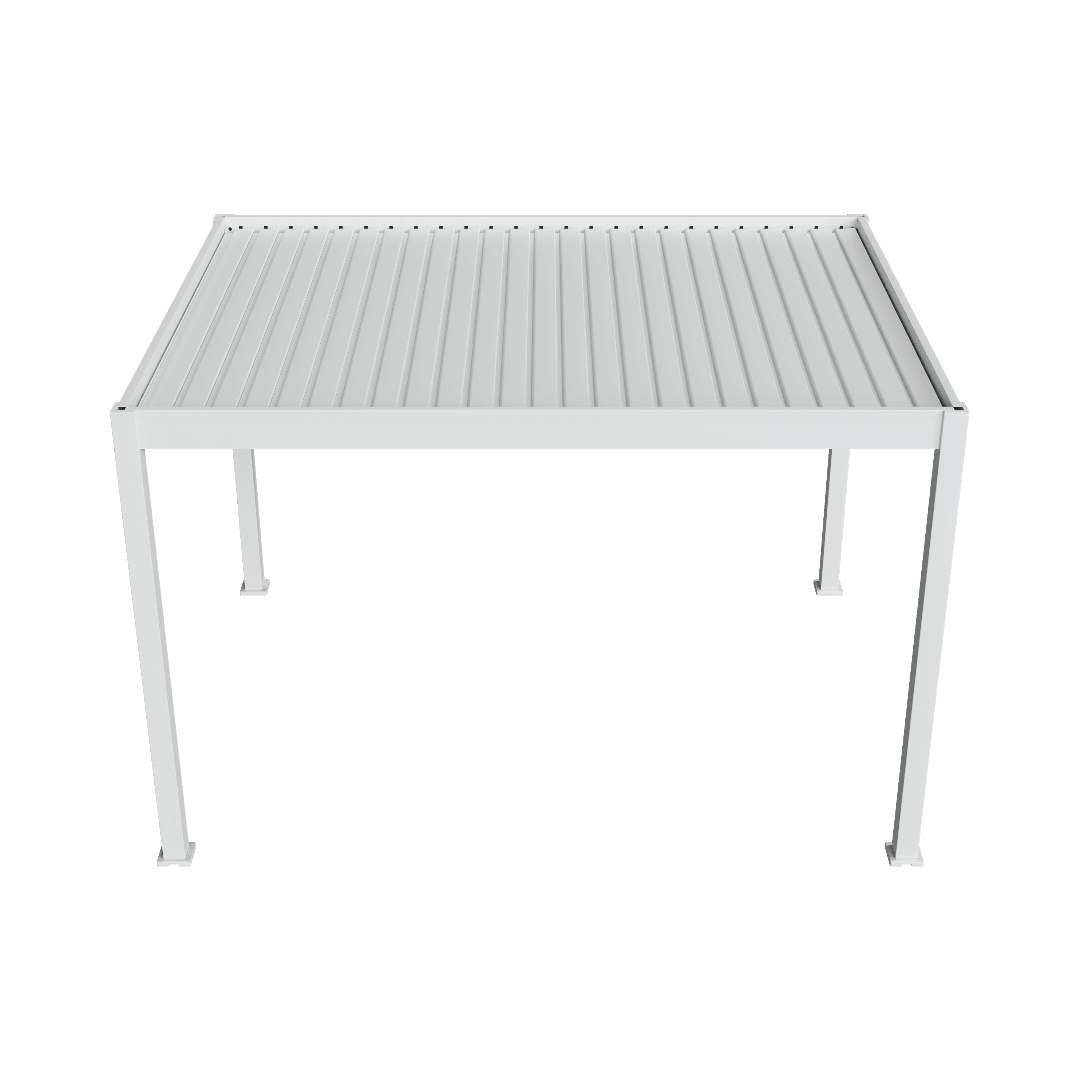 Orion Deluxe overkapping - E-LED - 300x400 cm - Wit - met elektrisch lamellendak en LED 