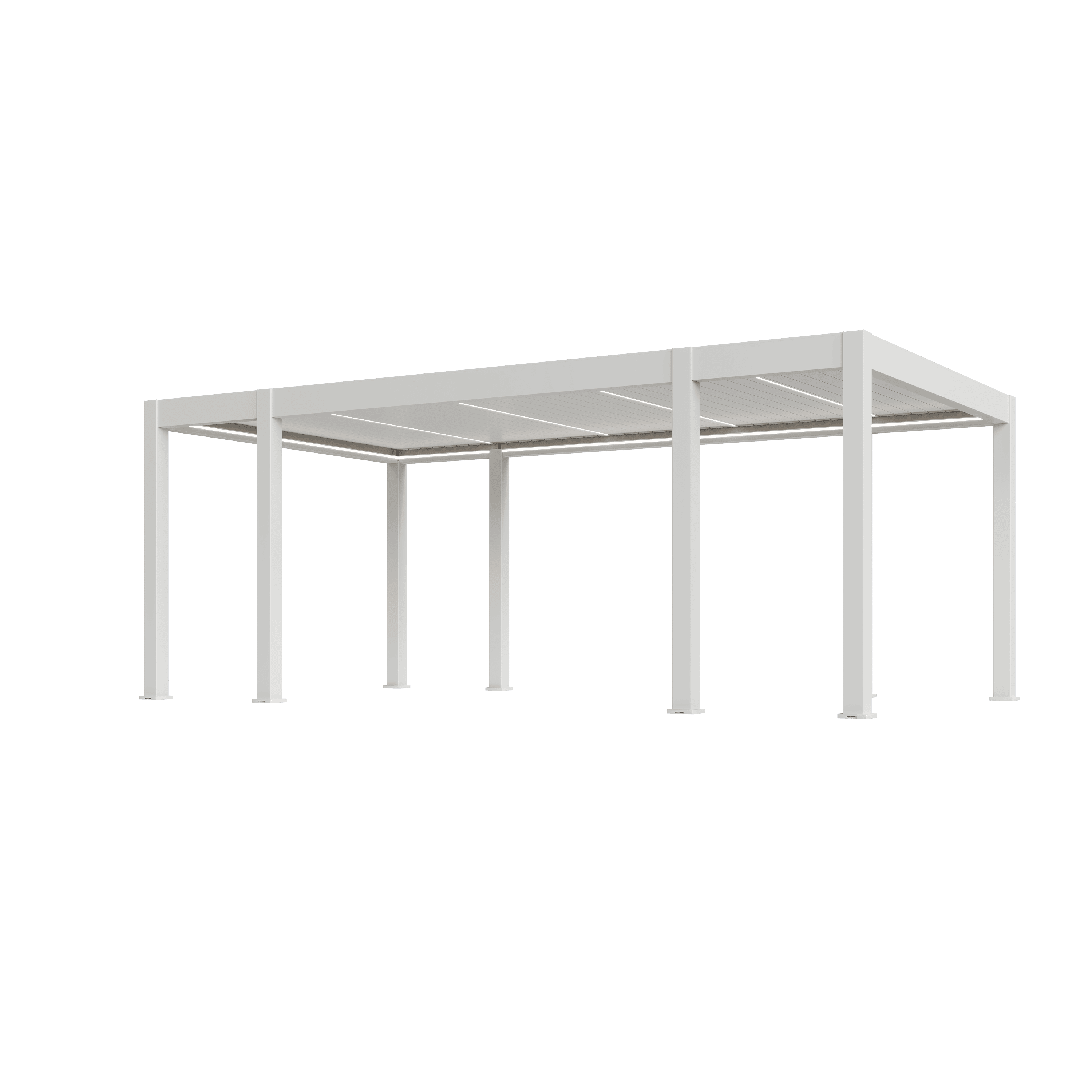 Orion Prestige overkapping - E-LED - 360x657 cm - Wit - Met elektrisch lamellendak en LED