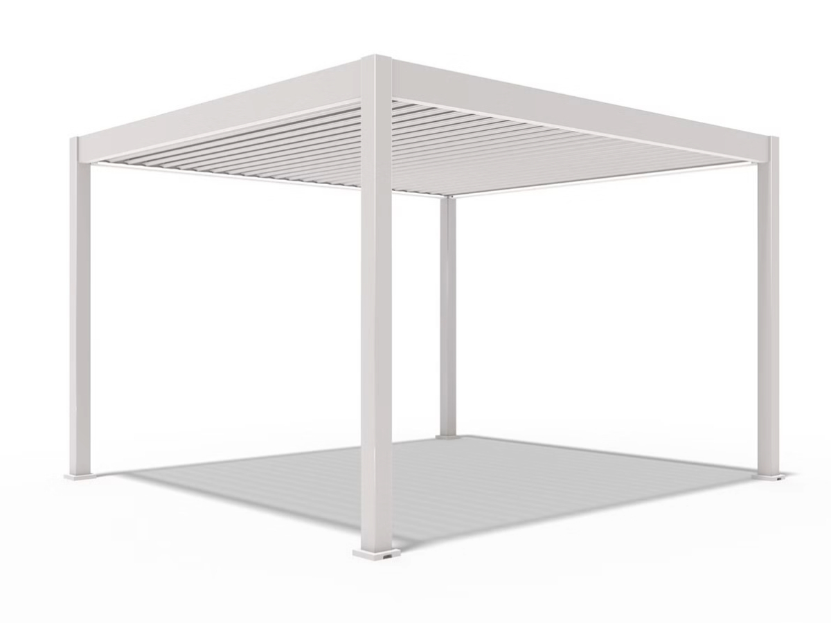 Orion Deluxe overkapping - E-LED - 360x400 cm - Kiezelgrijs - met elektrisch lamellendak en LED