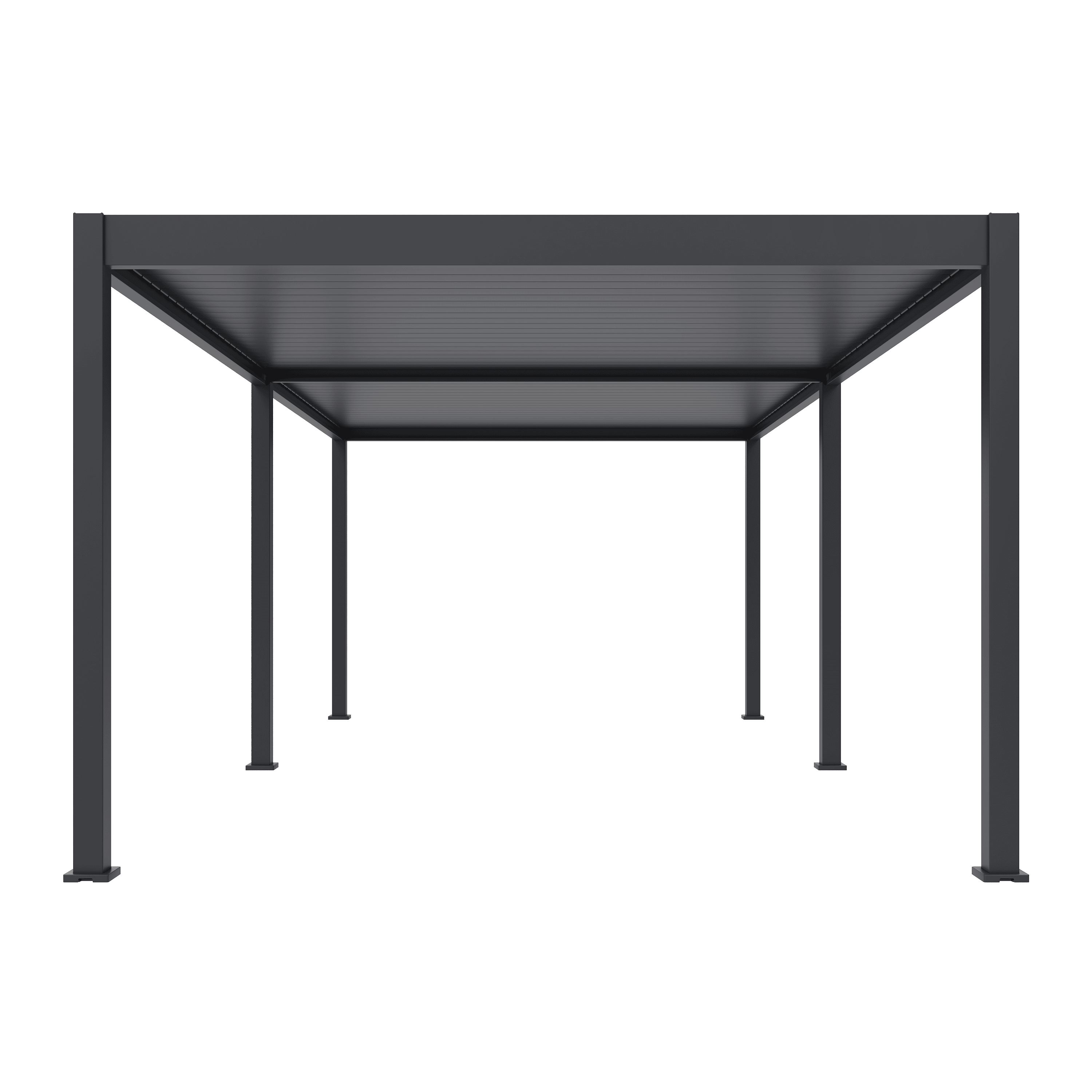 Orion Deluxe overkapping - E-LED - 360x720 cm - Antraciet - met elektrisch lamellendak en LED 