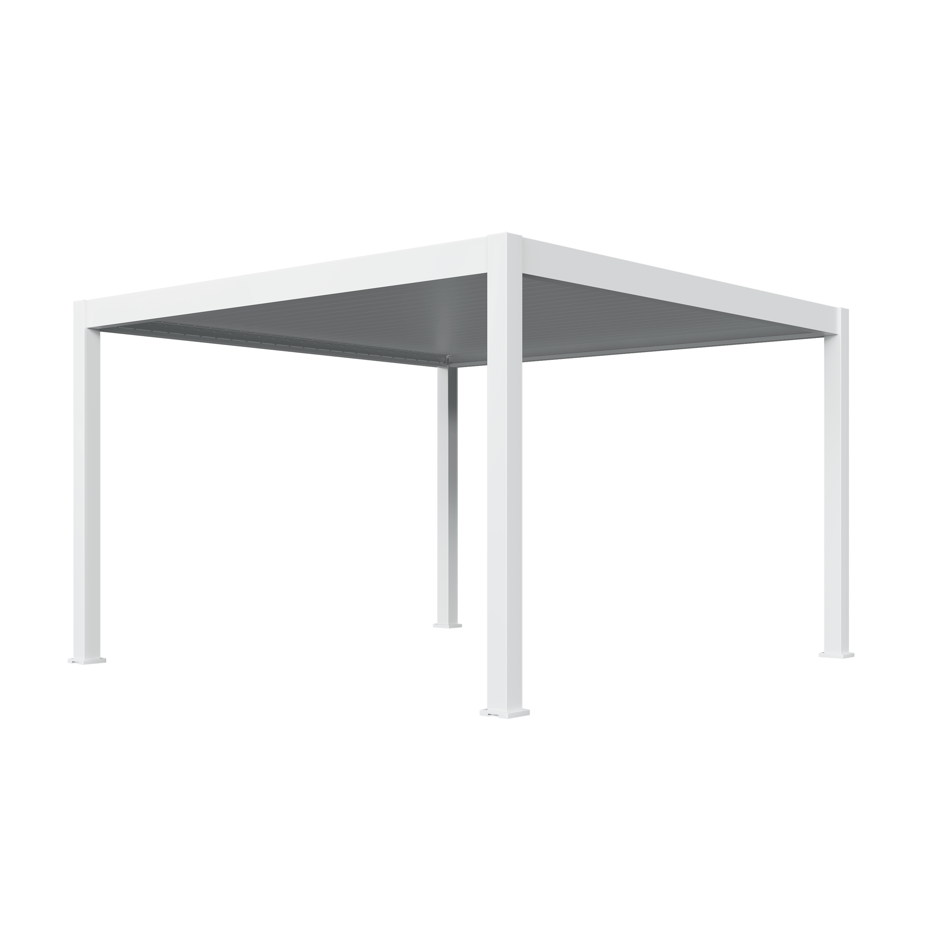 Orion Premium overkapping - E-LED - 400x400 cm - Wit - met elektrisch lamellendak en LED