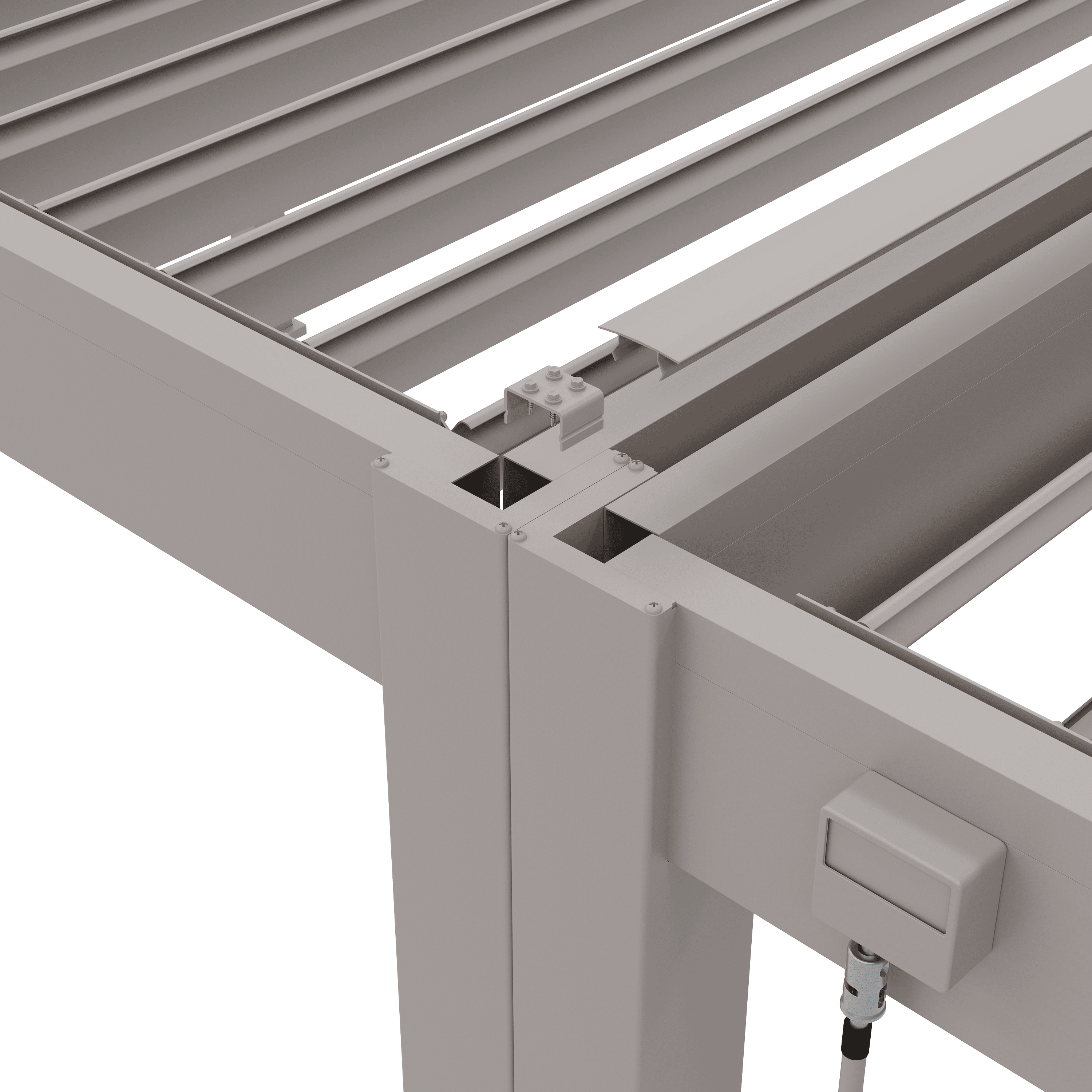 Orion verbindingsset - 300 cm -  Voor 3 meter zijkant - Kiezelgrijs