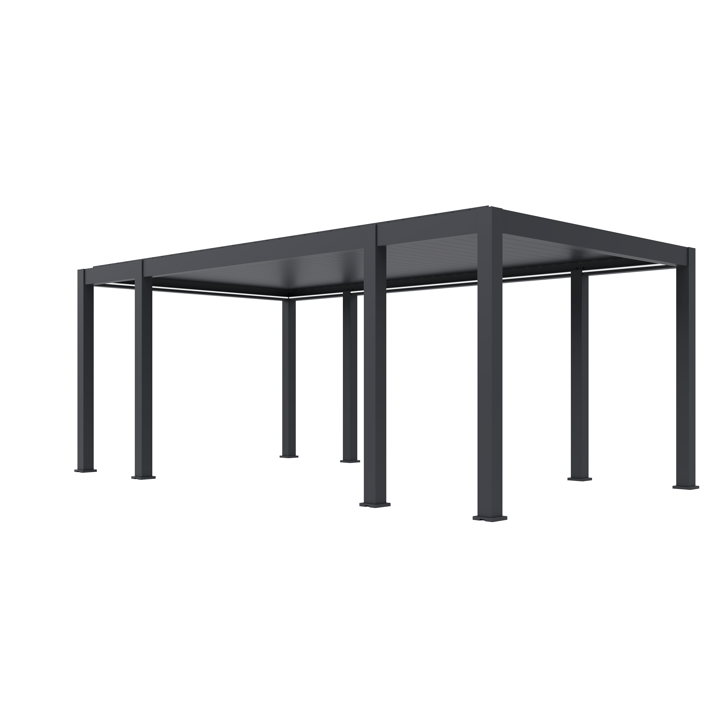 Orion Prestige overkapping - E-LED met elektrisch lamellendak en LED verlichting - 360x657 cm - Antraciet