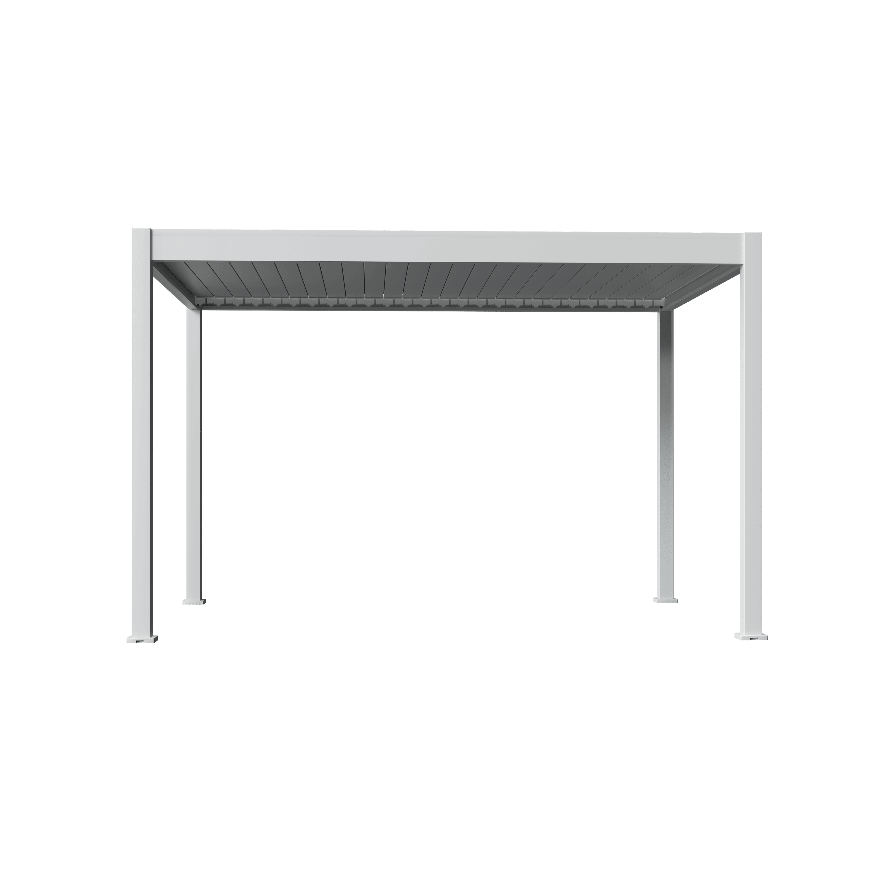 Orion Deluxe overkapping - E-LED - 300x400 cm - Wit - met elektrisch lamellendak en LED 