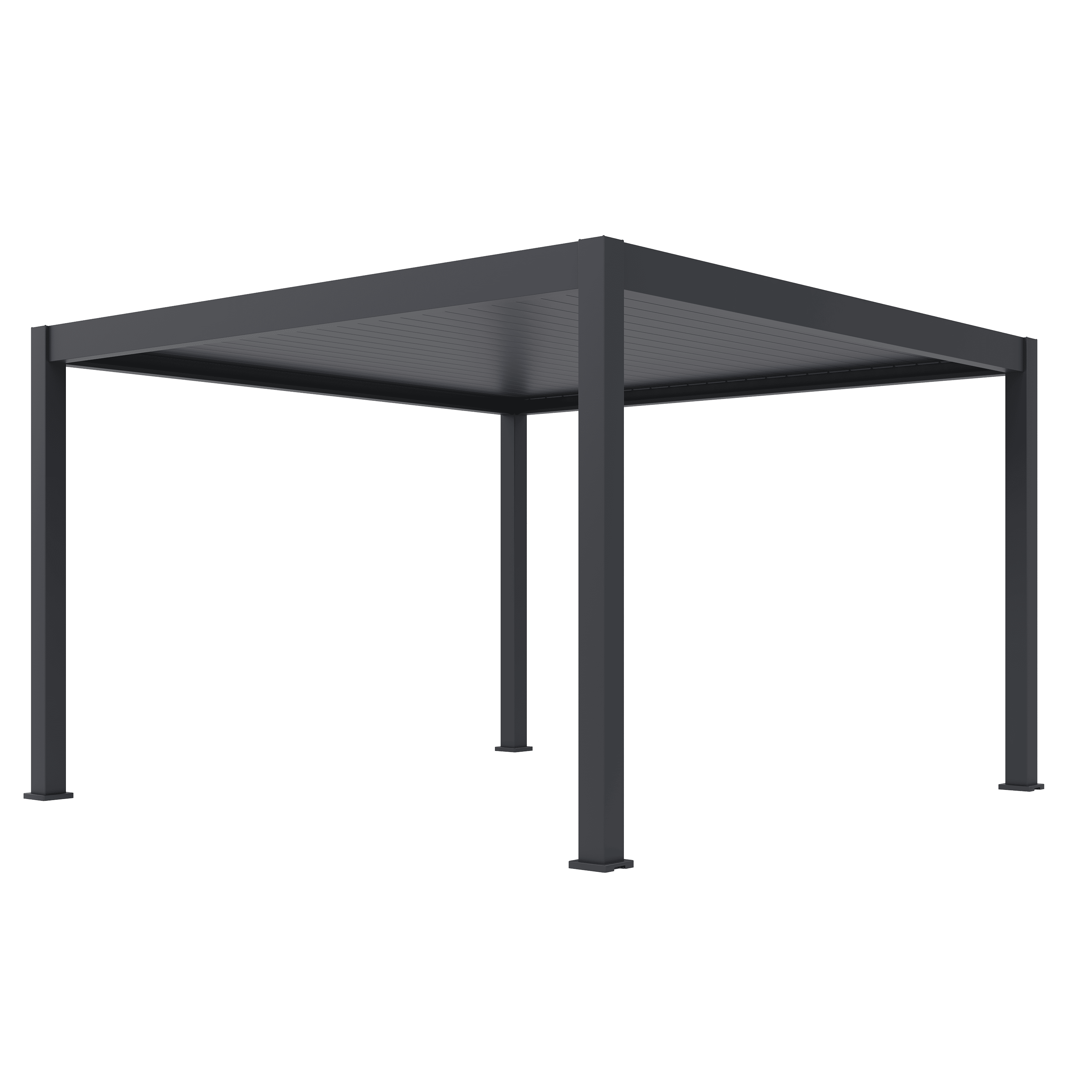 Orion Premium overkapping - E-LED - 400x400 cm - Antraciet - met elektrisch lamellendak en LED