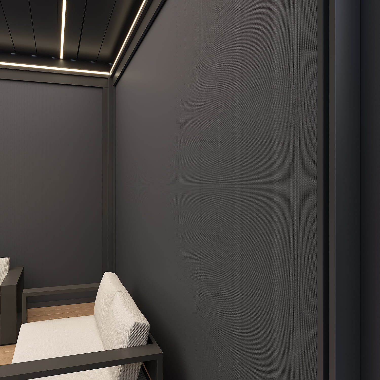 Orion Prestige elektrische overkapping E-LED - 360 x 400 - antraciet - inclusief zonwering en LED verlichting