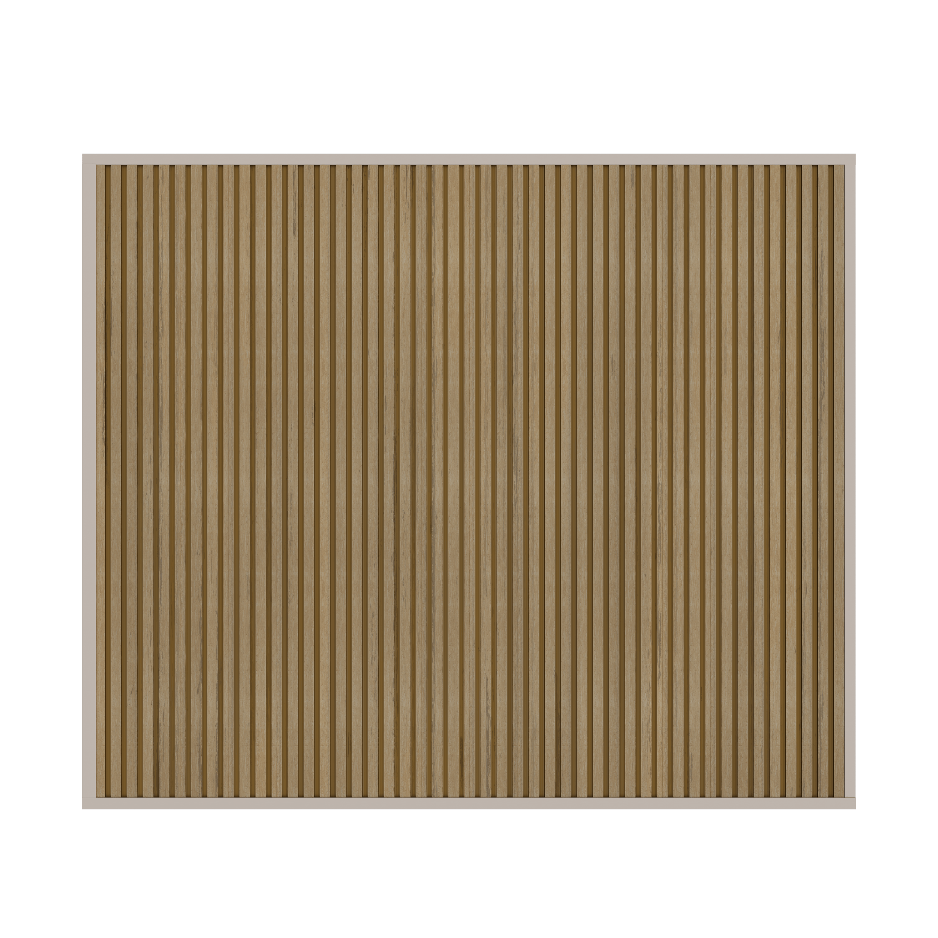 Orion composietwand - 300x236 cm - Voor 3 meter zijkant - Kiezelgrijs/Teak