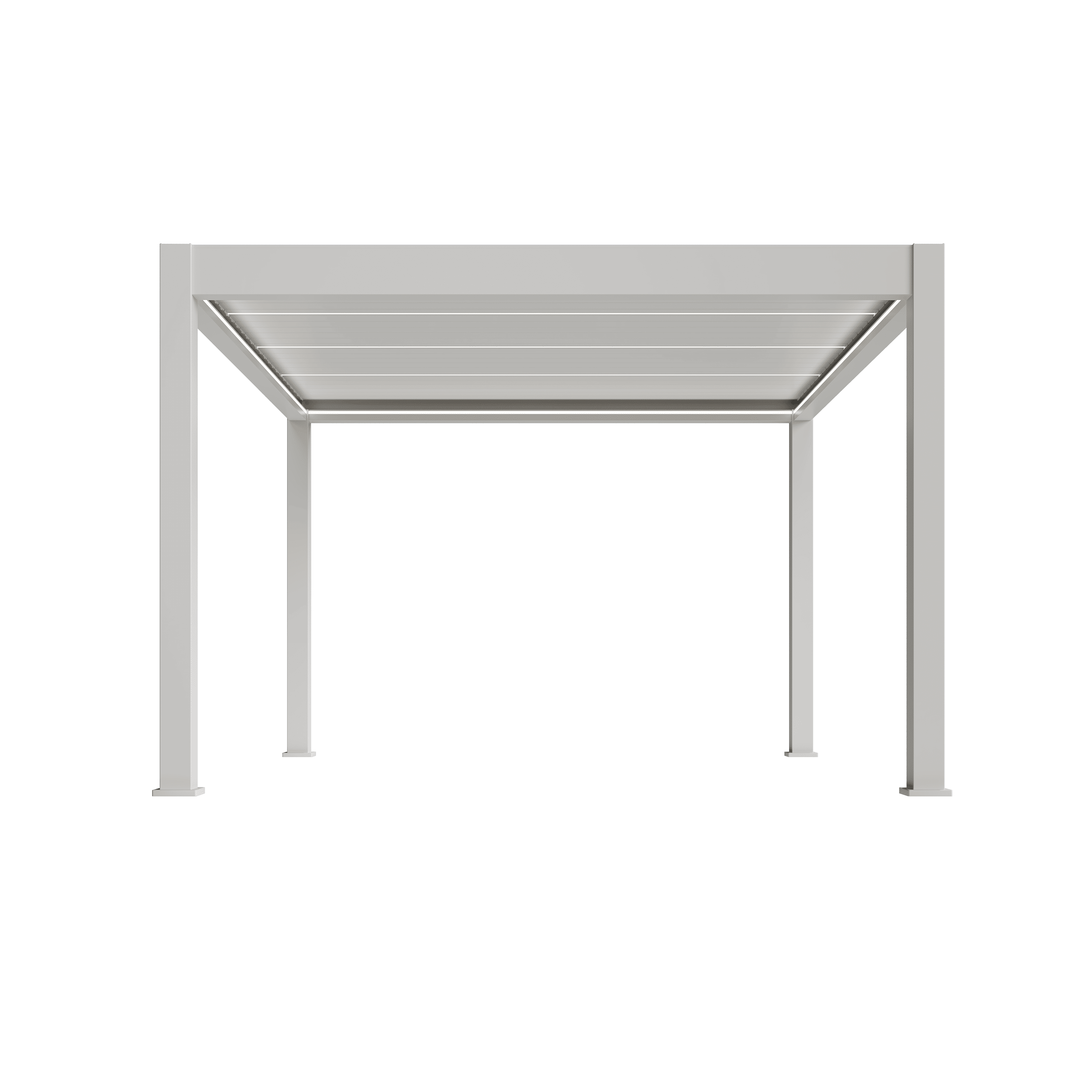 Orion Prestige overkapping - E-LED - 400x400 cm - Wit - Met elektrisch lamellendak en LED