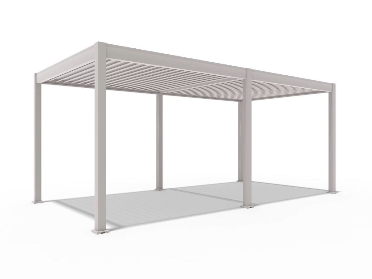  Orion Deluxe overkapping - E-LED - 300x600 cm - Kiezelgrijs - met elektrisch lamellendak en LED