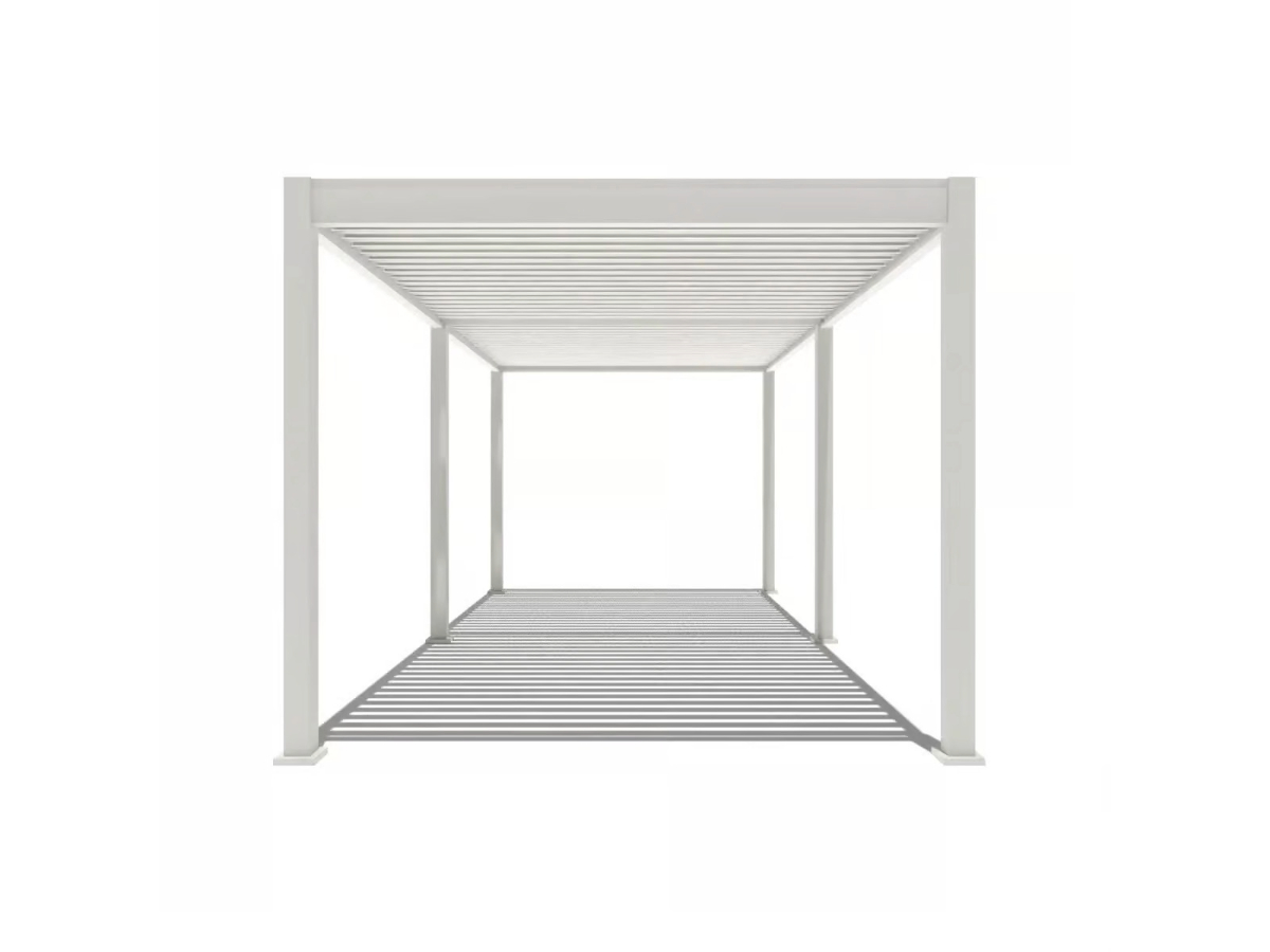 Orion Deluxe overkapping - E-LED - 300x600 cm - Wit - met elektrisch lamellendak en LED