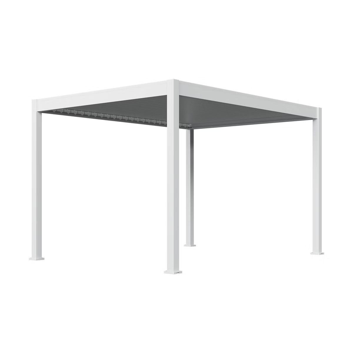 Orion Premium overkapping - E-LED - 300x400 cm - Wit - met elektrisch lamellendak en LED 