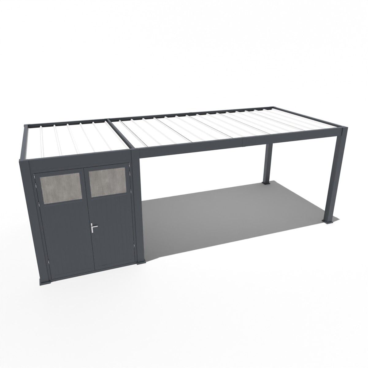 Orion carport - 300x720 cm - Inclusief berging - Antraciet 