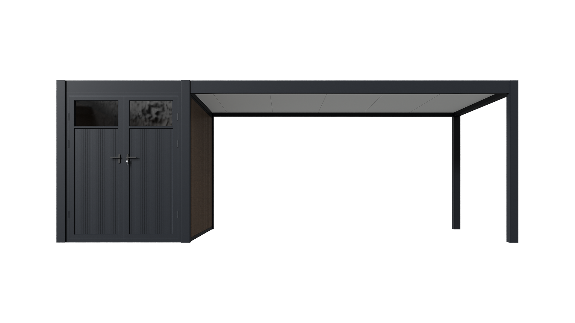 Orion carport - 300x720 cm - Inclusief berging - Antraciet 