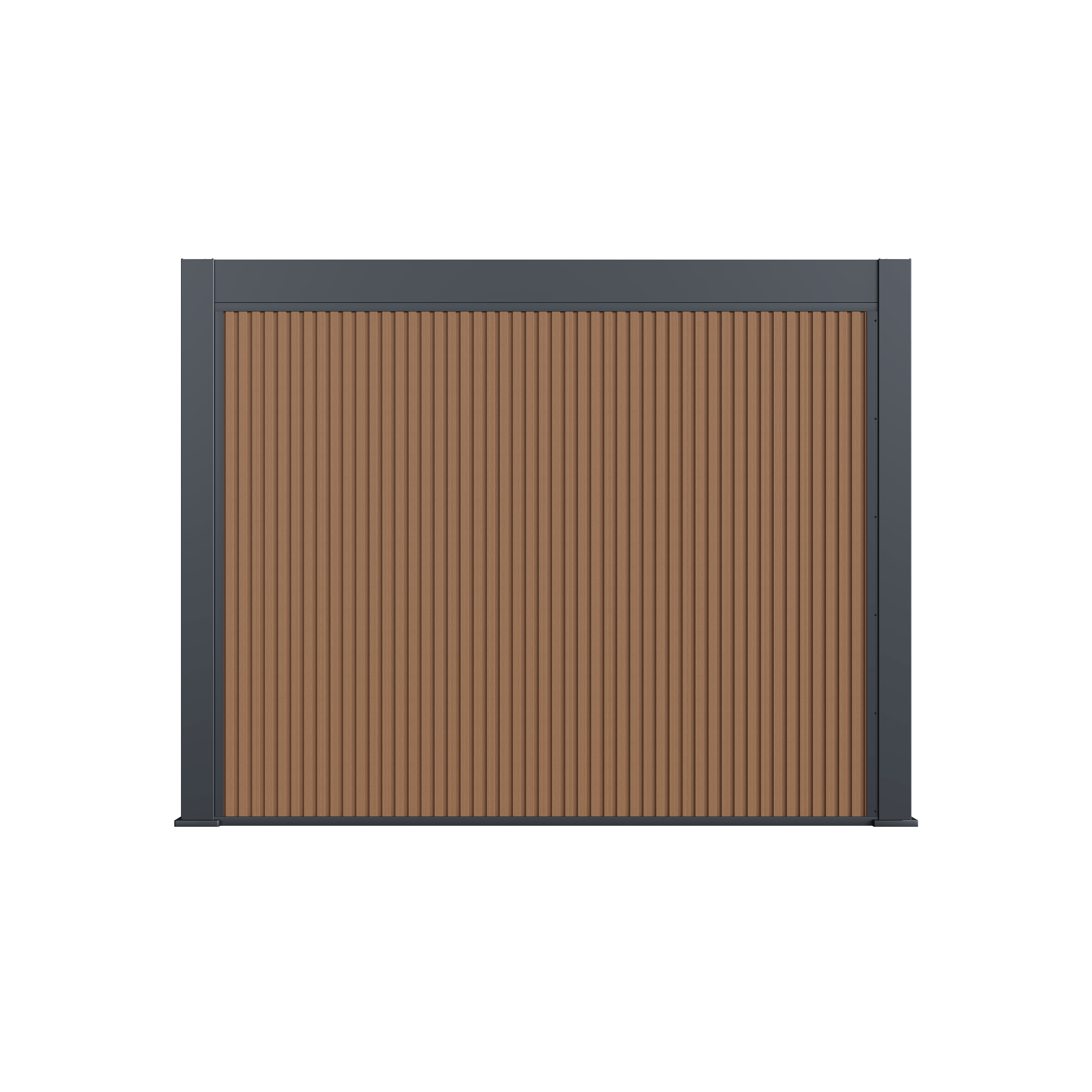 Orion composietwand - 400x236 cm - Voor 4 meter zijkant - Antraciet/Teak