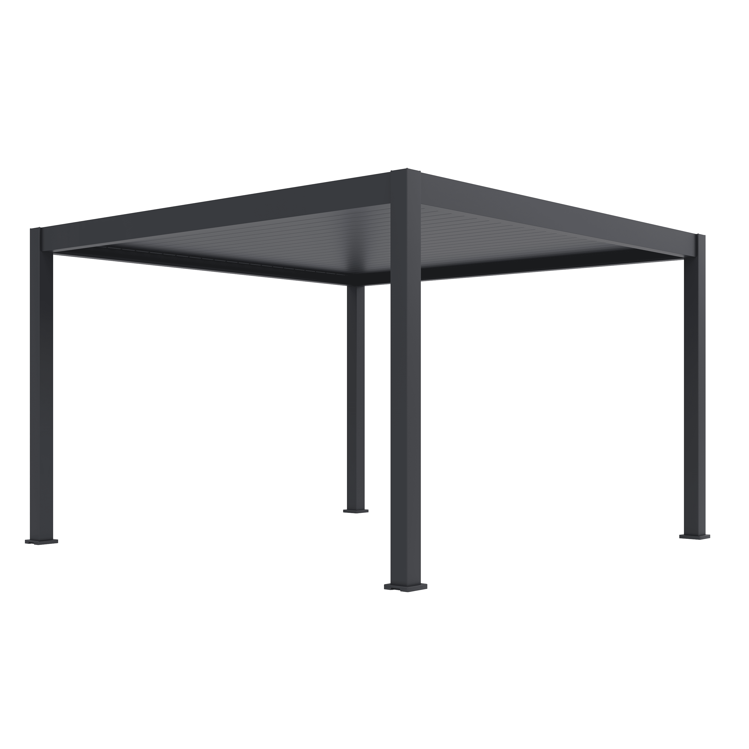 Orion Premium overkapping - E-LED - 400x400 cm - Antraciet - met elektrisch lamellendak en LED