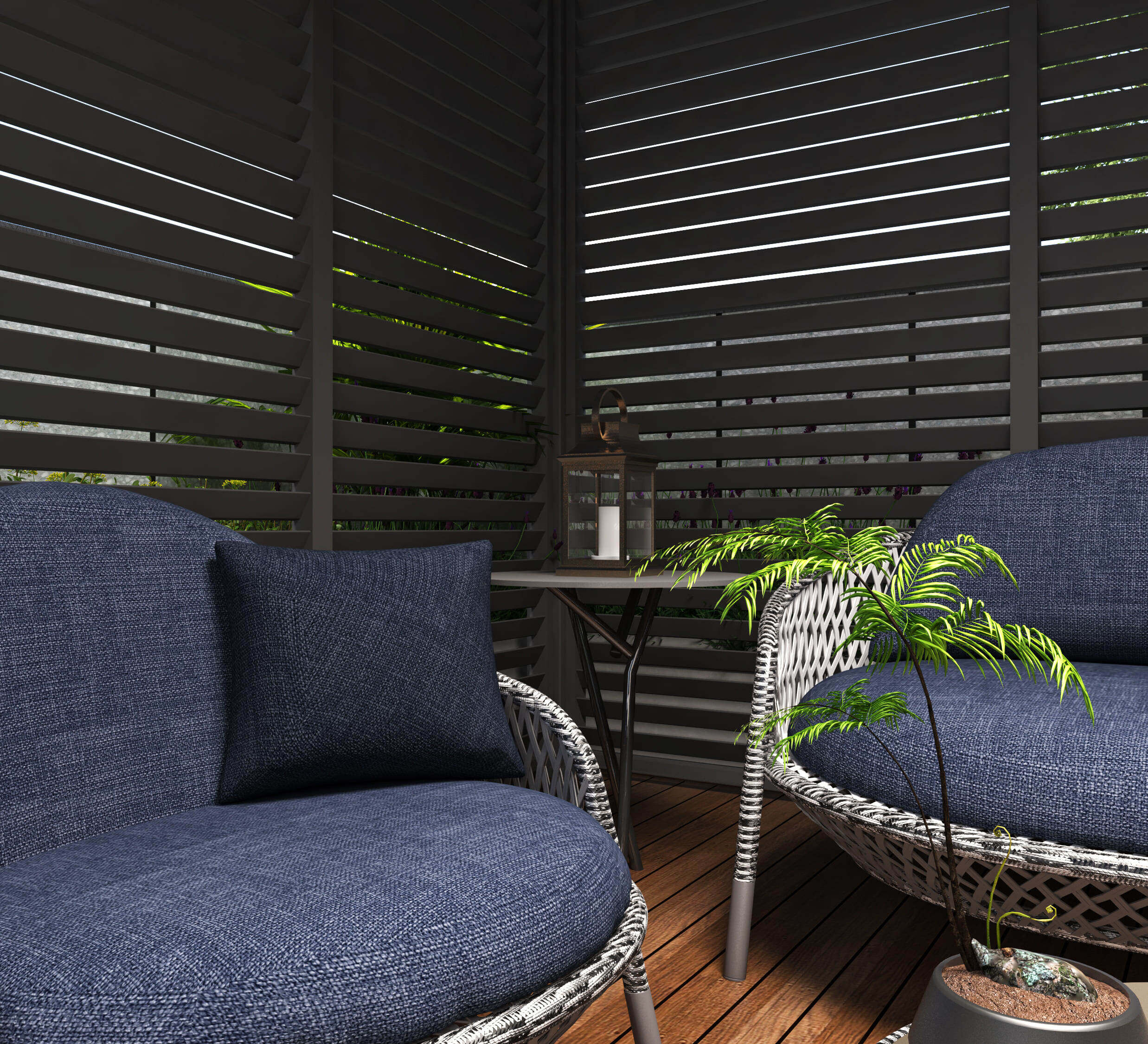 Orion shutterpaneel - Kantelbaar - Horizontaal - 93 cm - Voor 3 meter zijkant - Antraciet