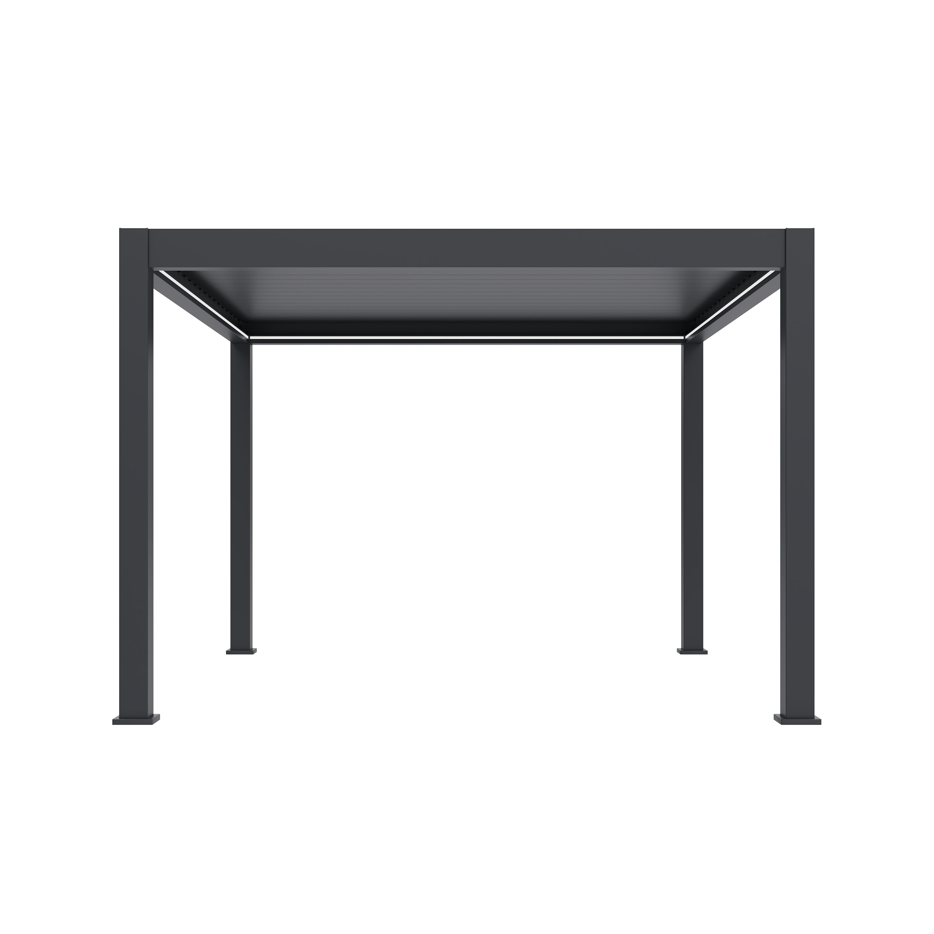 Orion Prestige overkapping - E-LED met elektrisch lamellendak en LED verlichting - 360x400 cm - Antraciet