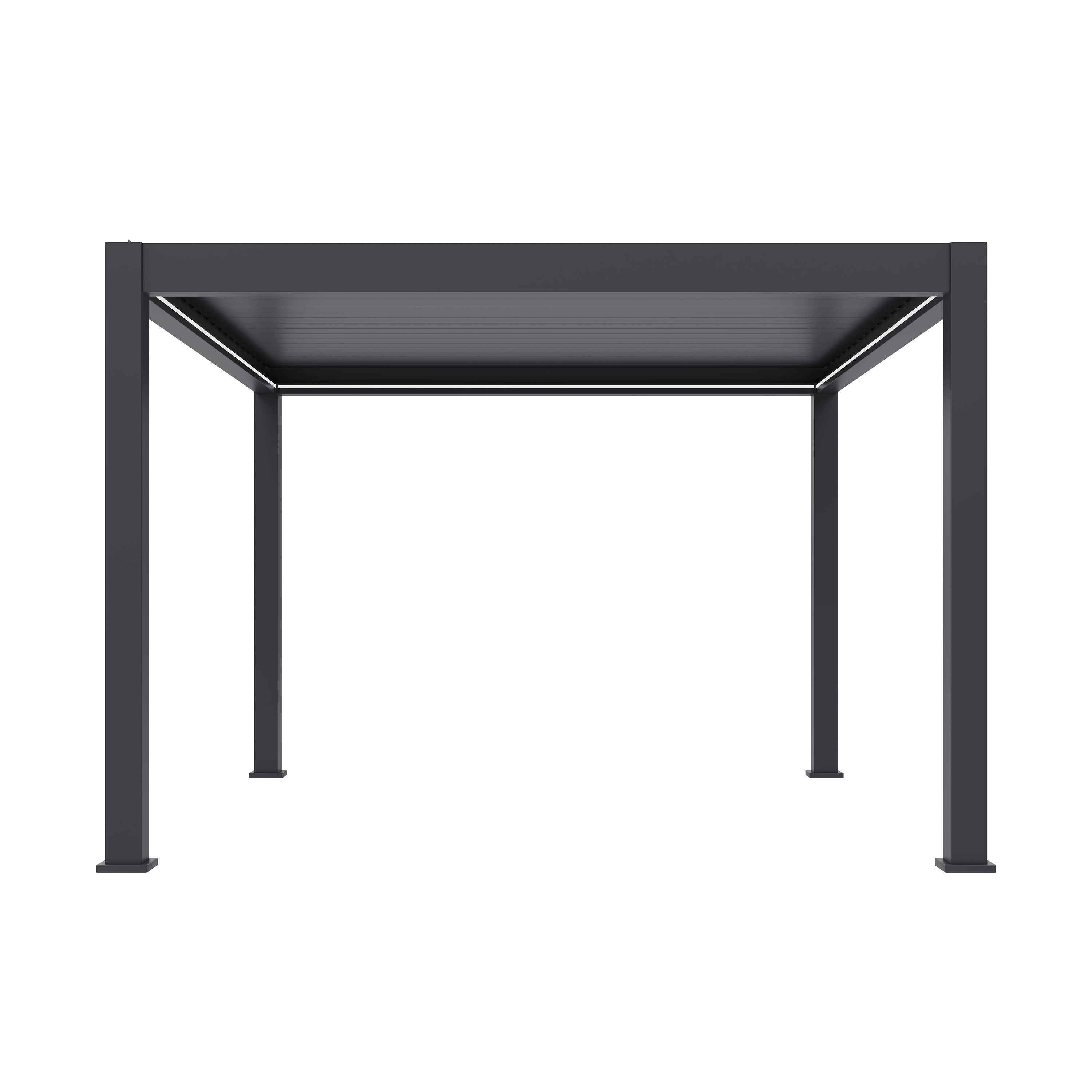 Orion Prestige overkapping - E-LED met elektrisch lamellendak en LED verlichting - 360x400 cm - Antraciet