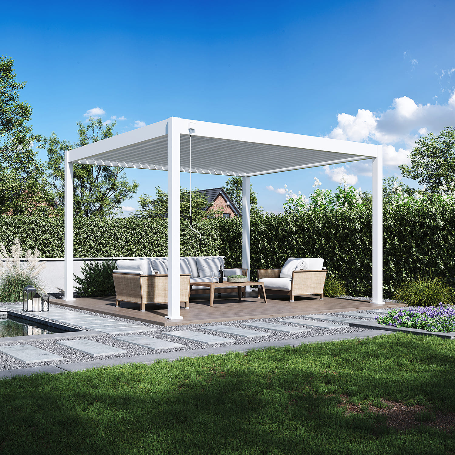 Orion Deluxe overkapping - 360x400 cm - Wit