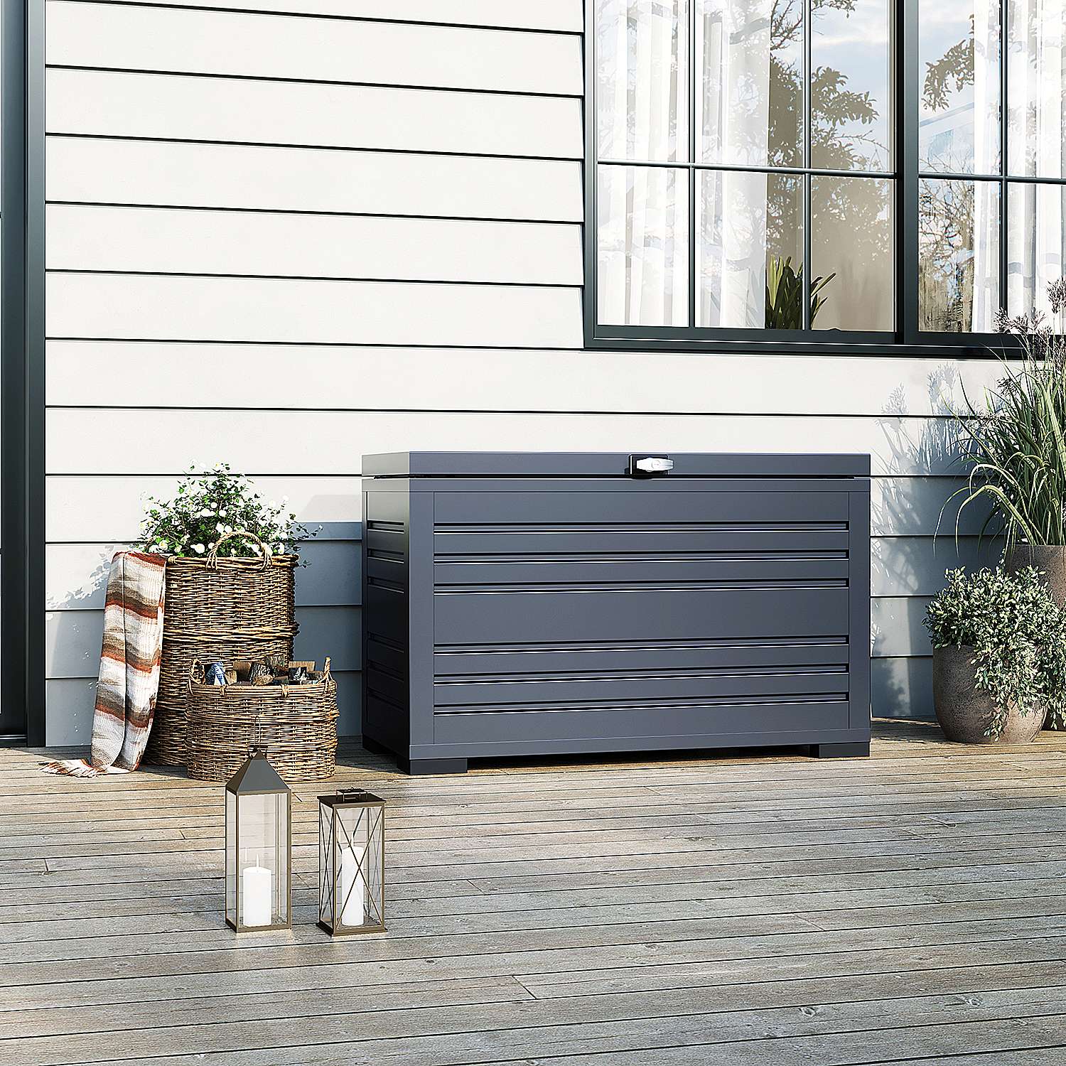 Orion Sit & Store - Aluminium opbergbox - 284L - Antraciet