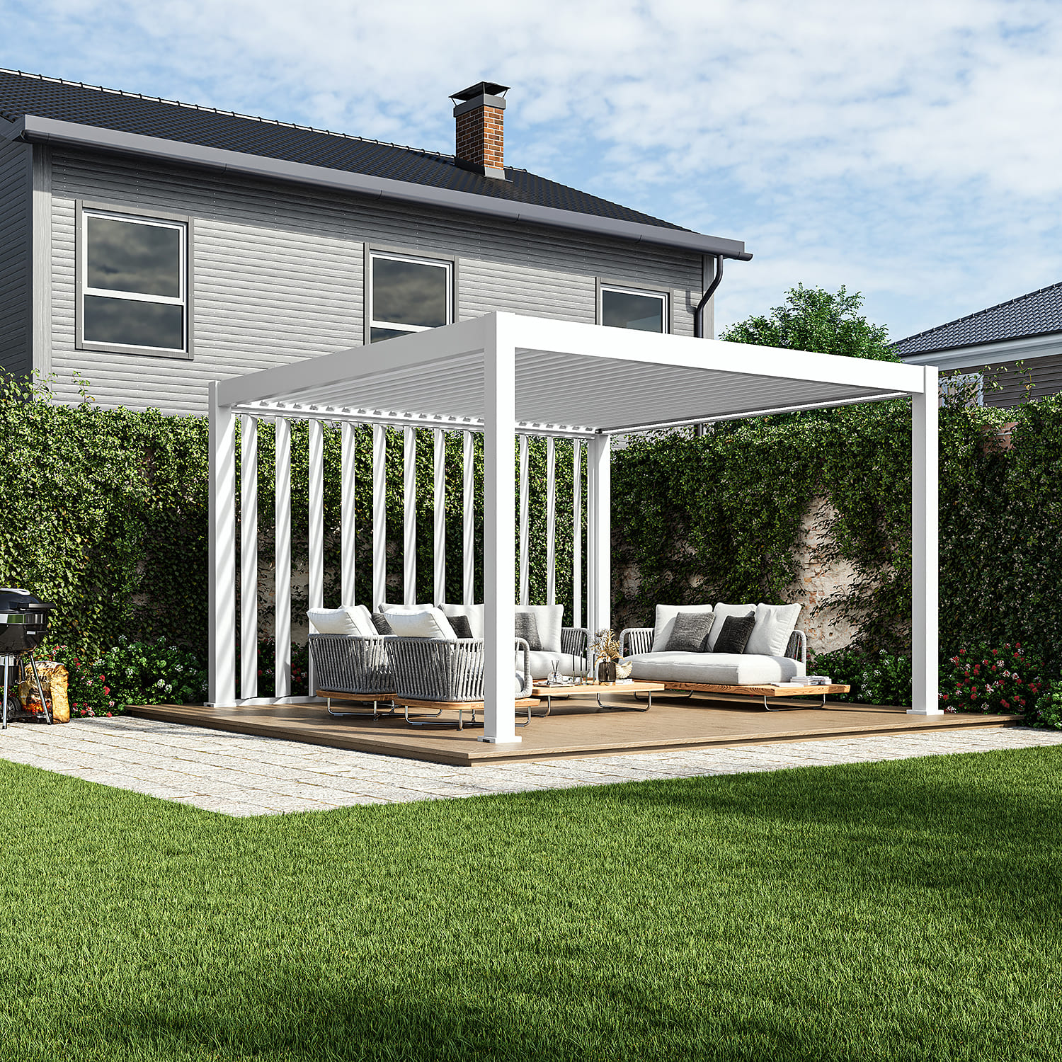 Orion shutterwand - Kantelbaar - Verticaal - Voor 3 meter zijkant - Wit