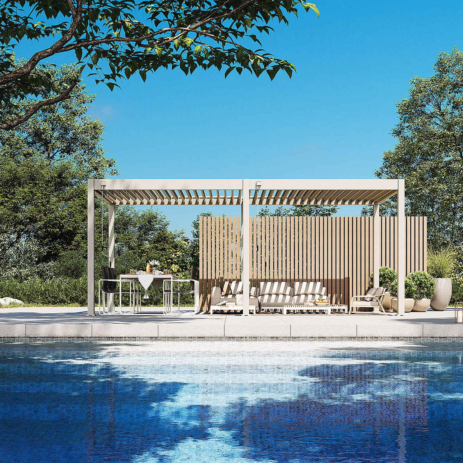 Orion comfort overkapping - 300x600 cm - Kiezelgrijs