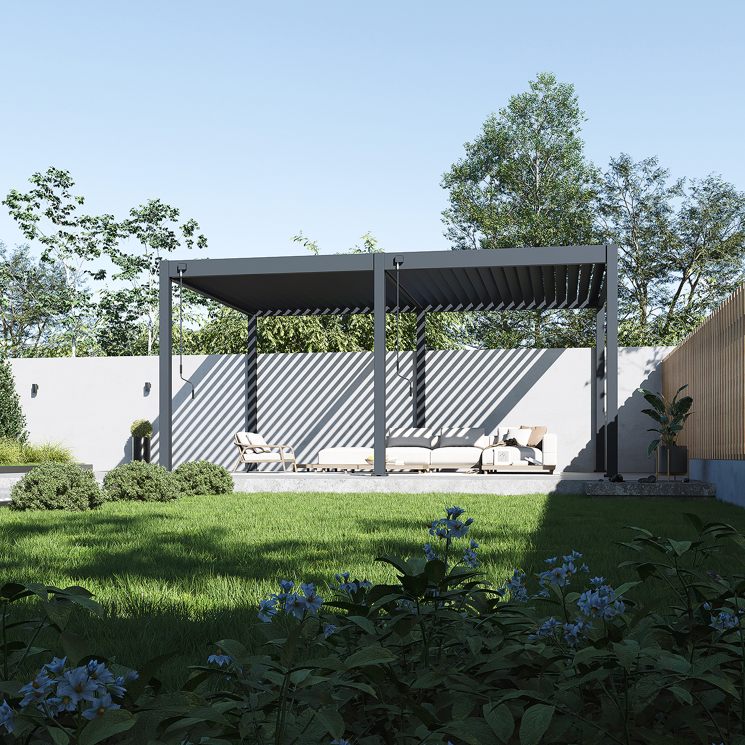 Orion Deluxe overkapping - Muurbevestiging - 360x530 cm - Antraciet