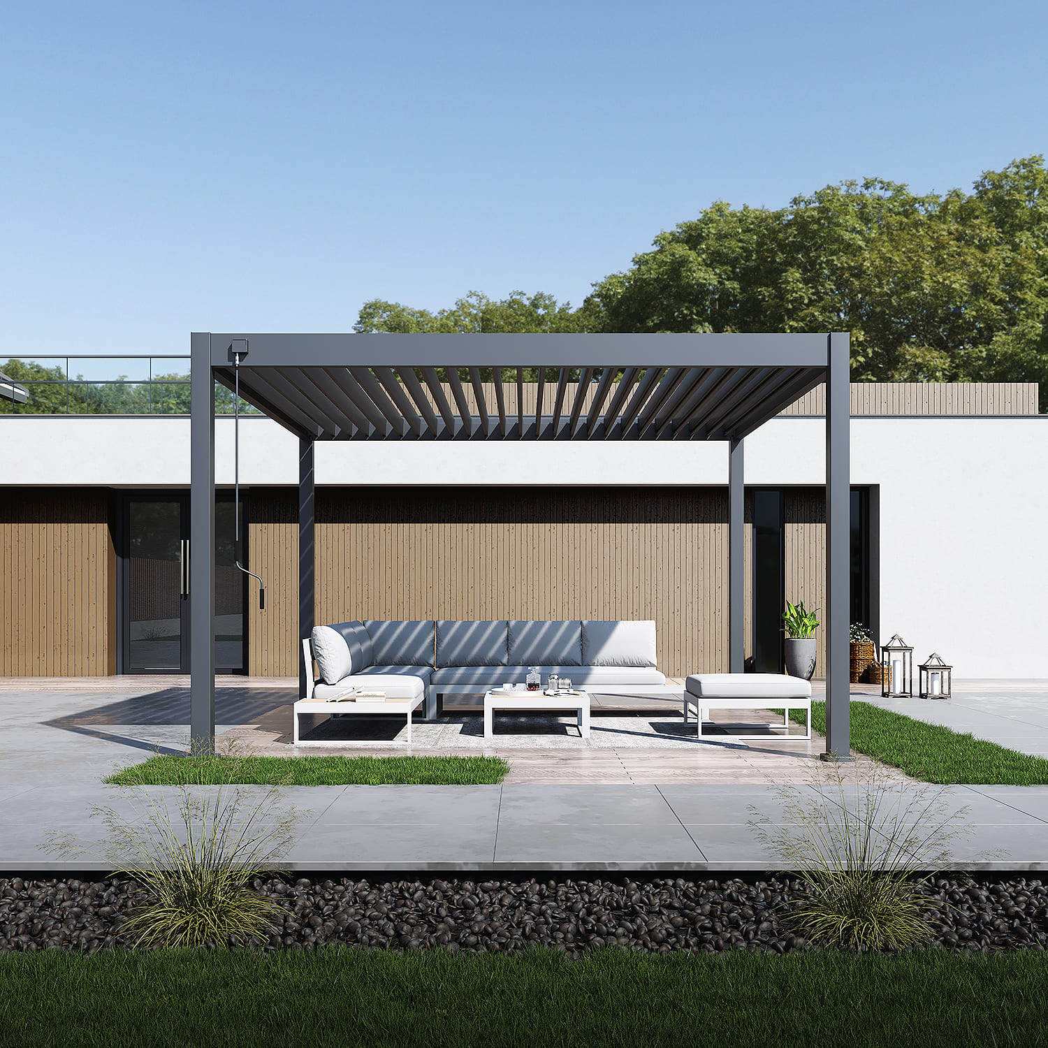 Orion Deluxe overkapping - 360x400 cm - Antraciet