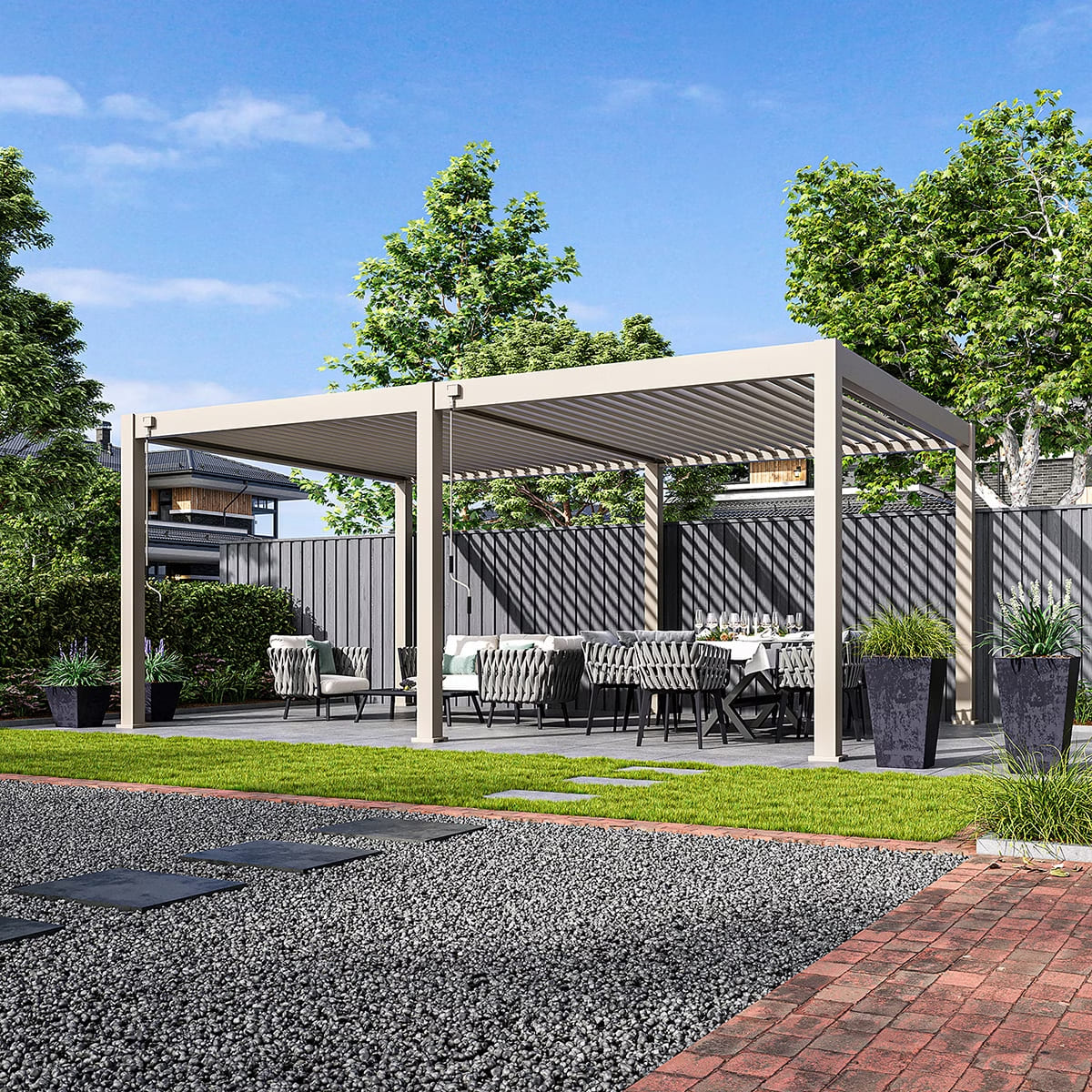 Orion Premium overkapping - 400x600 cm - Kiezelgrijs