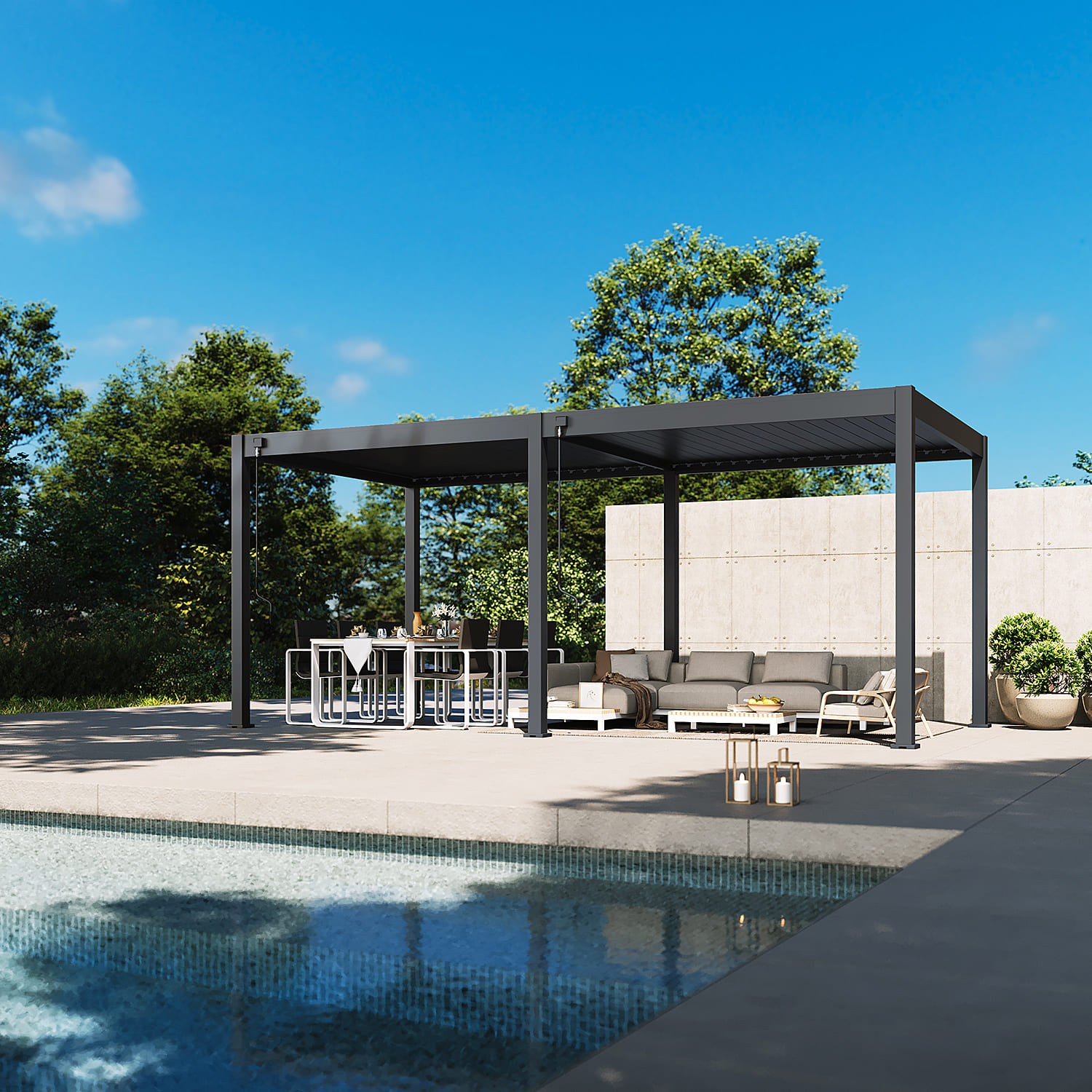 Orion Deluxe overkapping - 300x600 cm - Antraciet