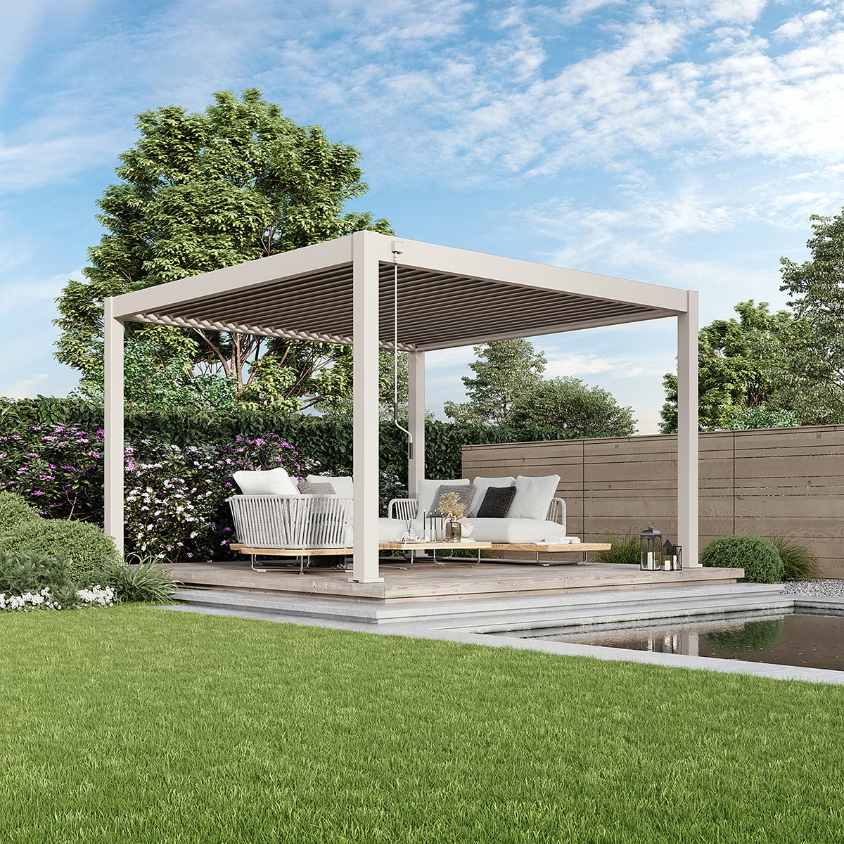 Orion Premium overkapping - 400x400 cm - Kiezelgrijs