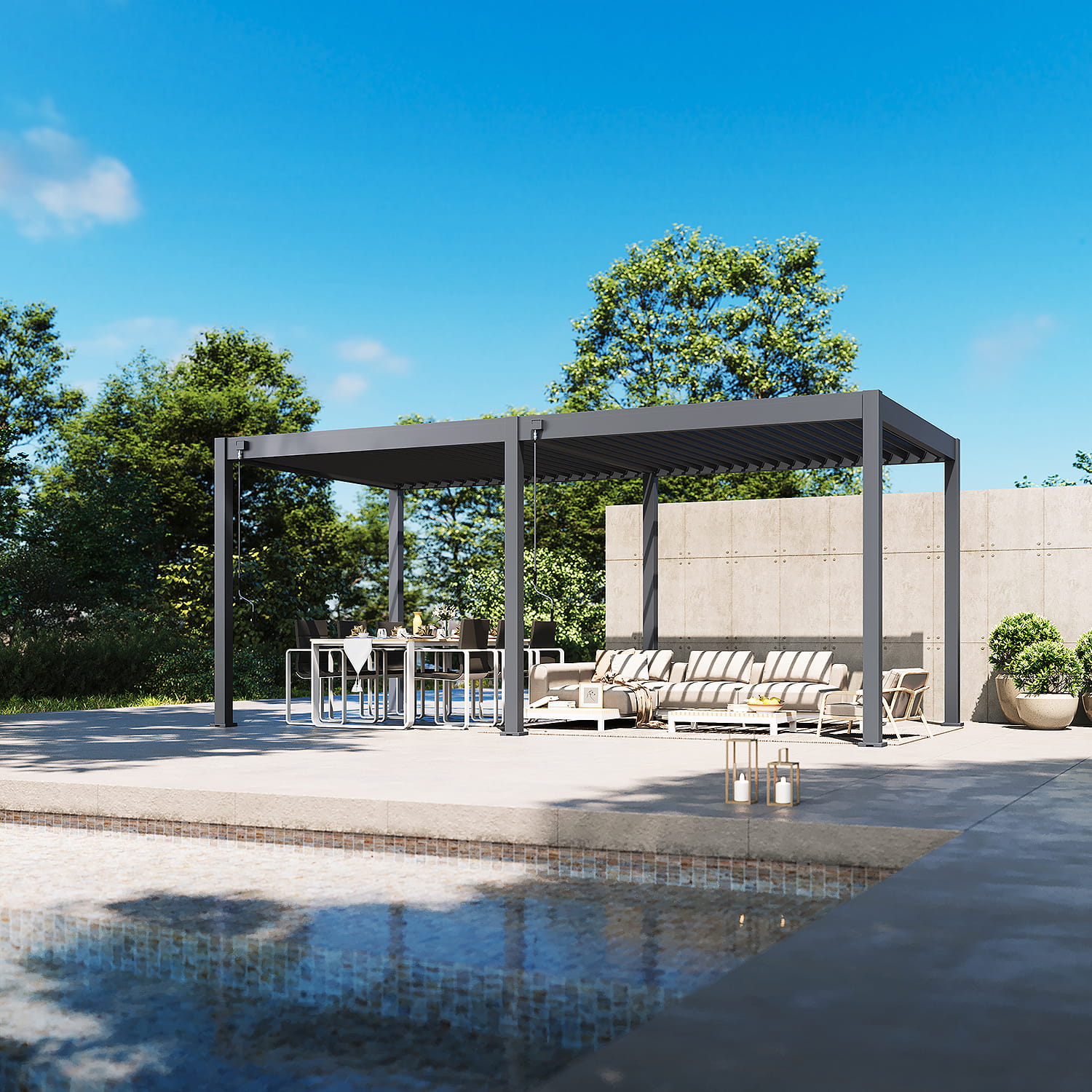 Orion Comfort overkapping - 300x600 cm - Antraciet