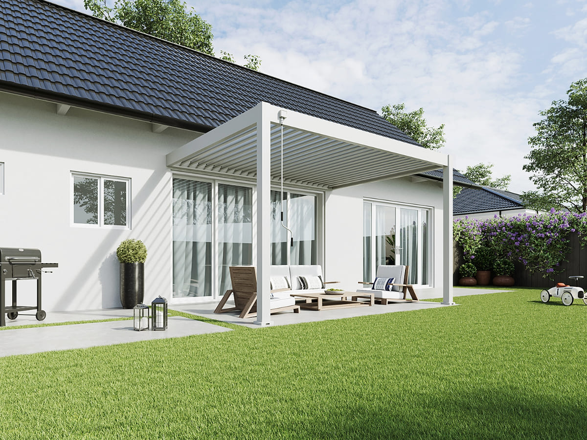 Orion Deluxe overkapping - Muurbevestiging - 300x400 cm - Wit