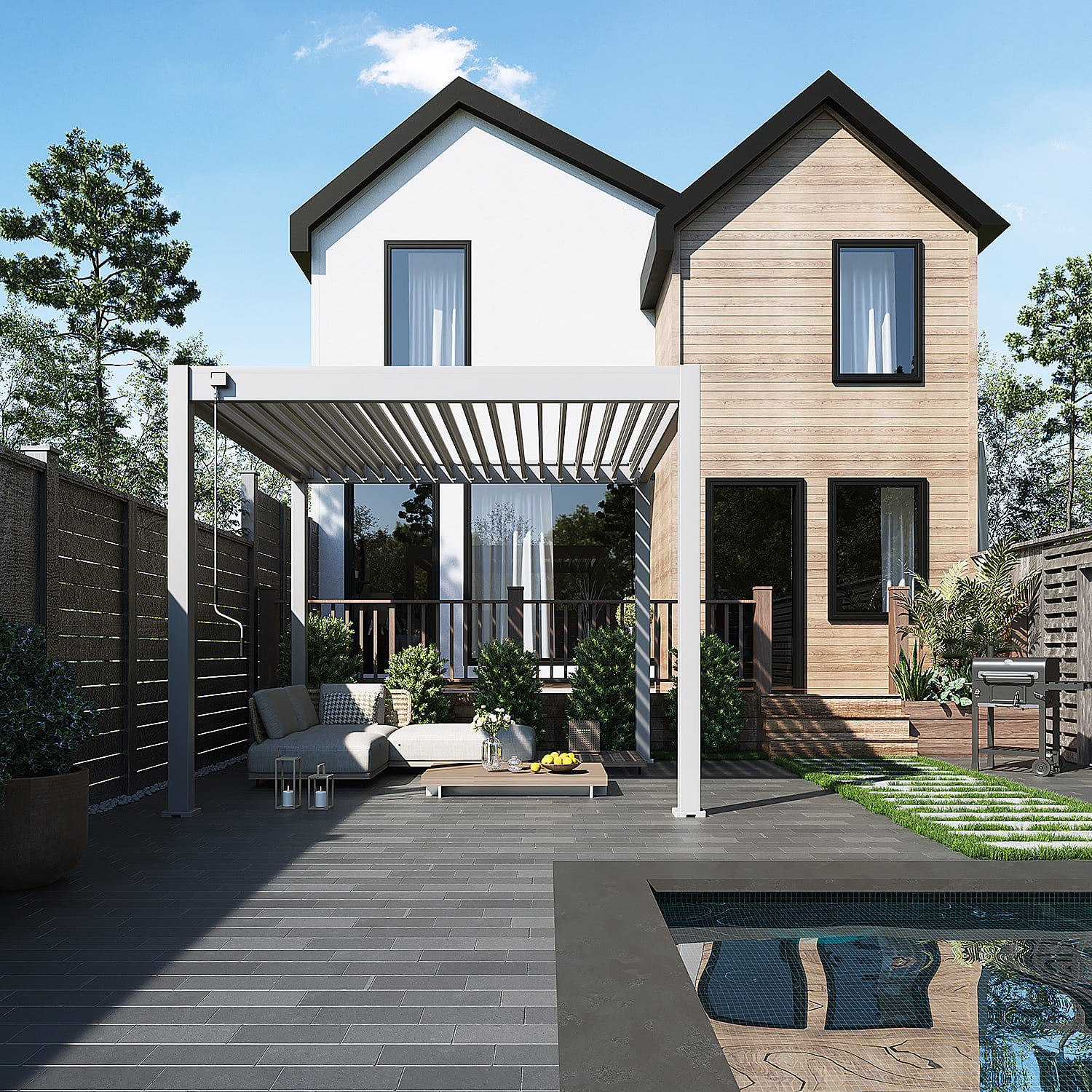 Orion Comfort overkapping - 300x300 cm - Kiezelgrijs