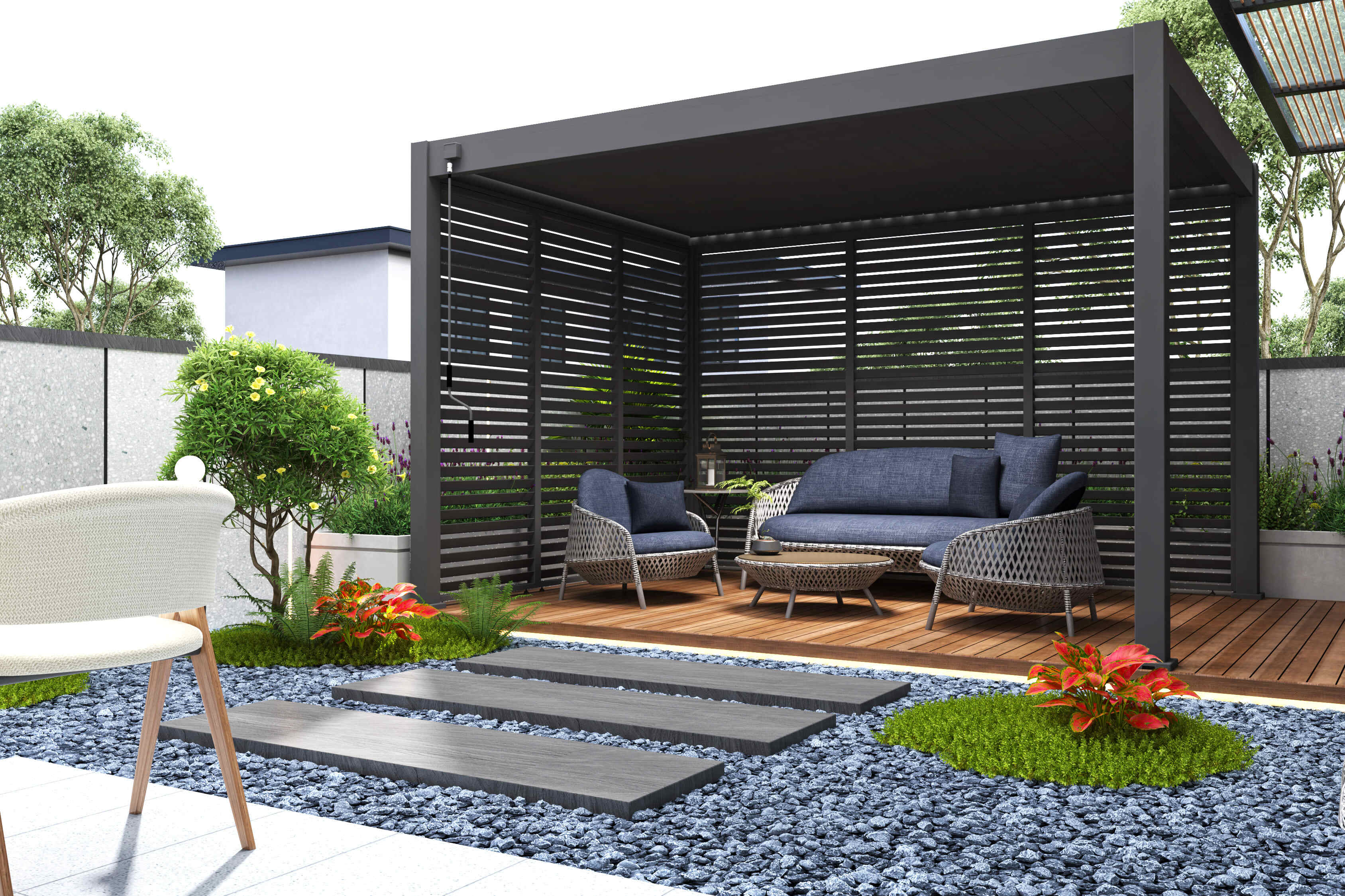 Orion shutterpaneel - Kantelbaar - Horizontaal - 93 cm - Voor 3 meter zijkant - Antraciet