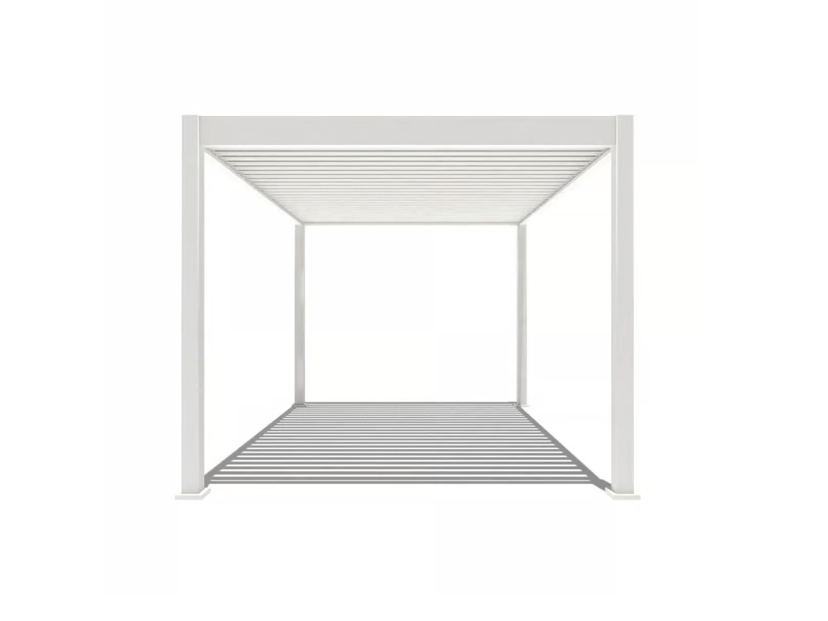 Orion Premium overkapping - E-LED - 300x400 cm - Wit - met elektrisch lamellendak en LED 