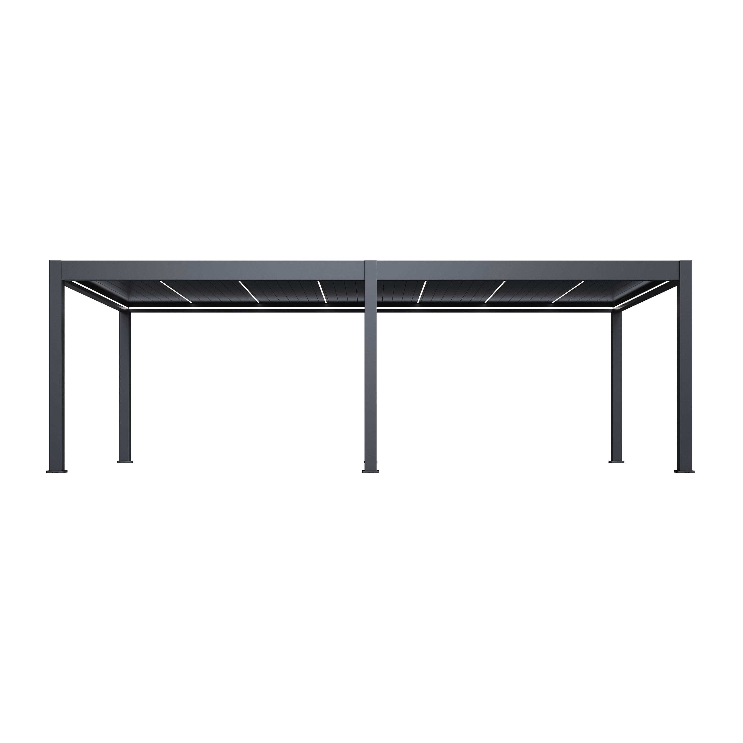 Orion Prestige overkapping - E-LED - 400x800 cm - Antraciet - Met elektrisch lamellendak en LED