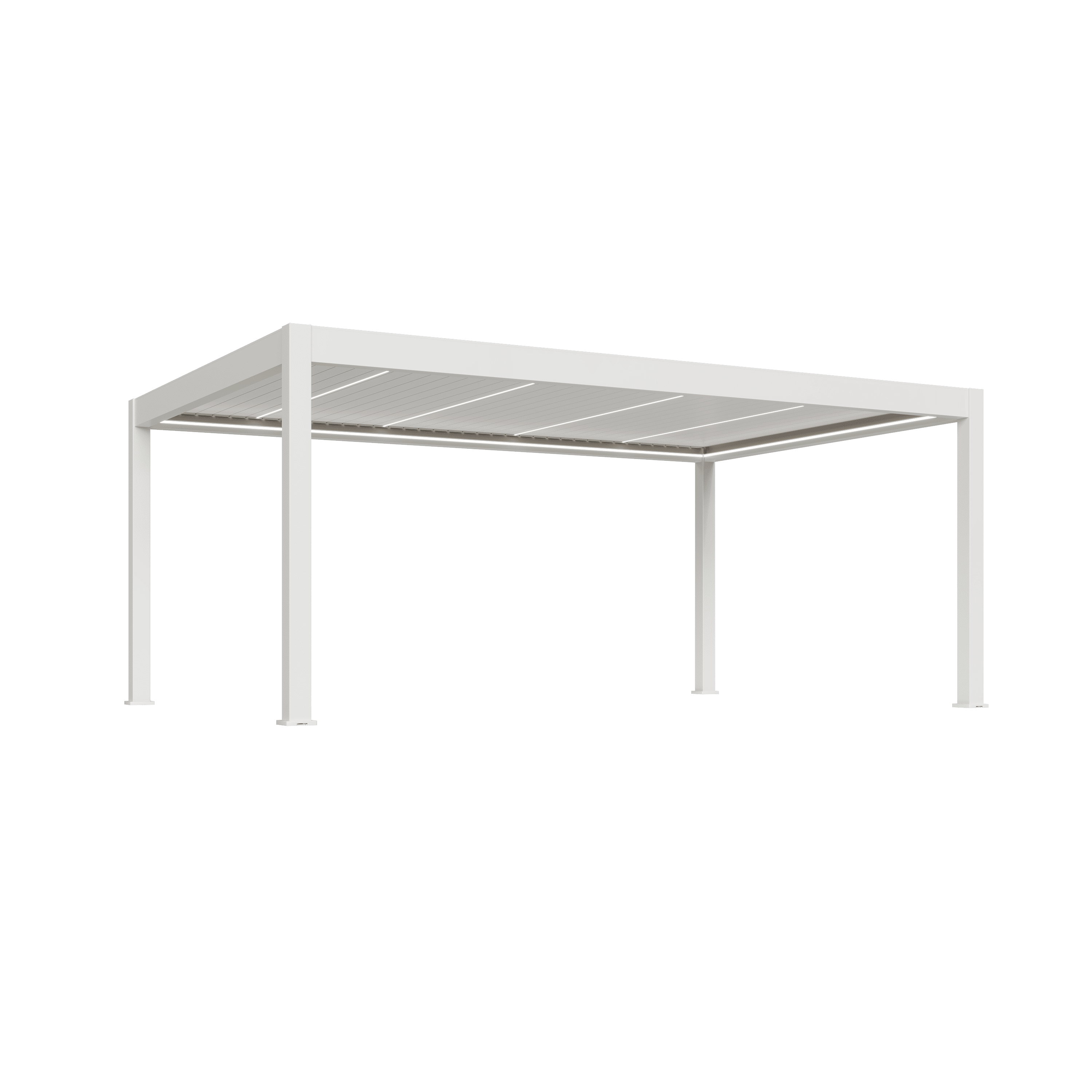 Orion Prestige overkapping - E-LED - 360x530 cm - Wit - Met elektrisch lamellendak en LED