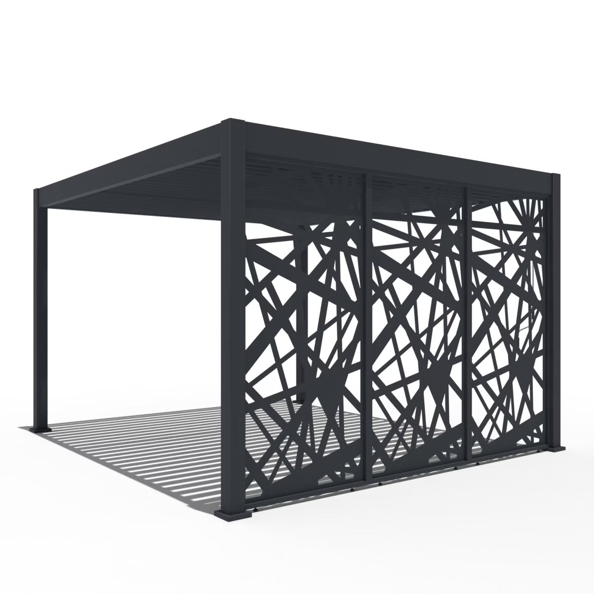 Orion shutterpaneel - Vast - abstract-design - 93 cm - Voor 3 meter zijkant - Wit