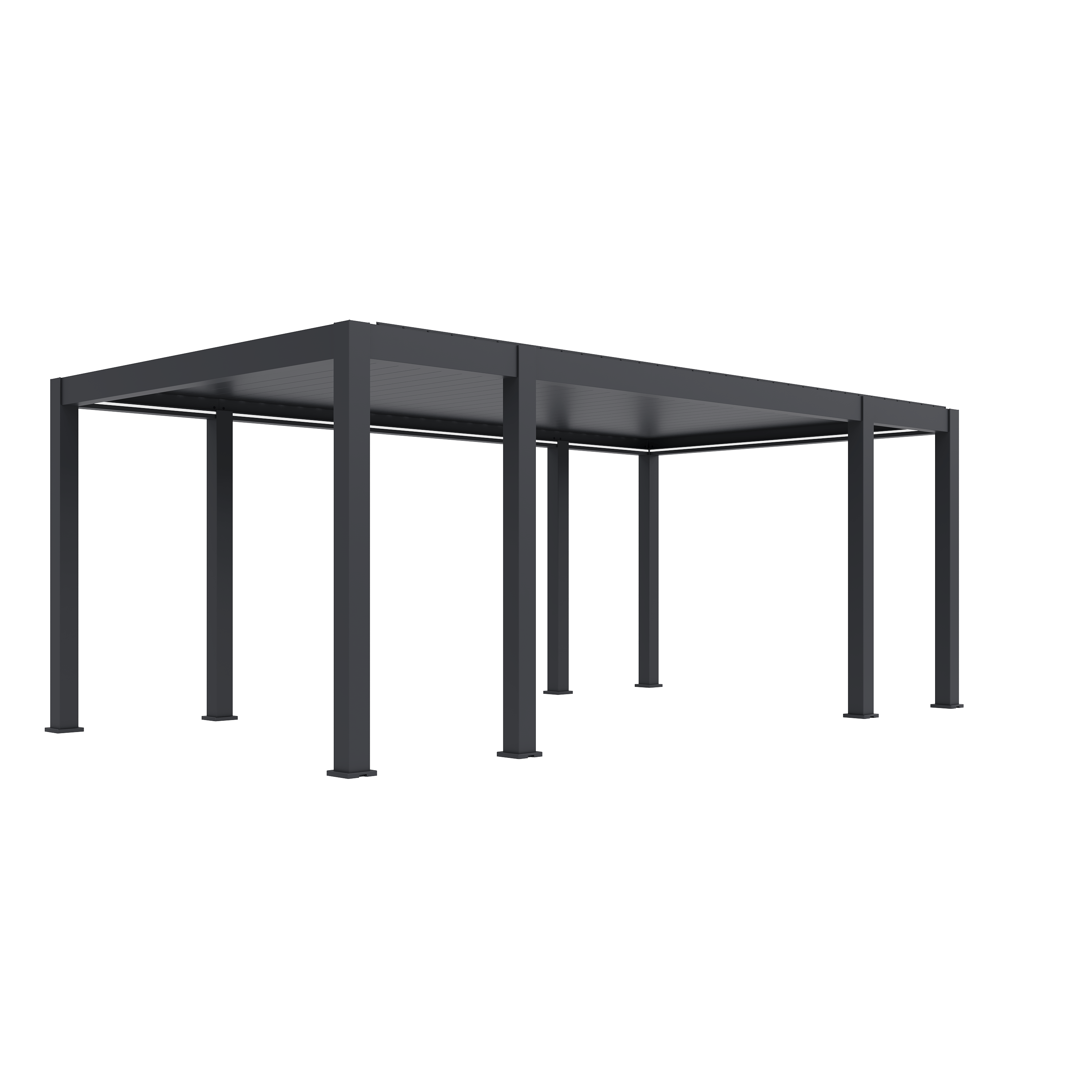 Orion Prestige overkapping - E-LED met elektrisch lamellendak en LED verlichting - 360x657 cm - Antraciet