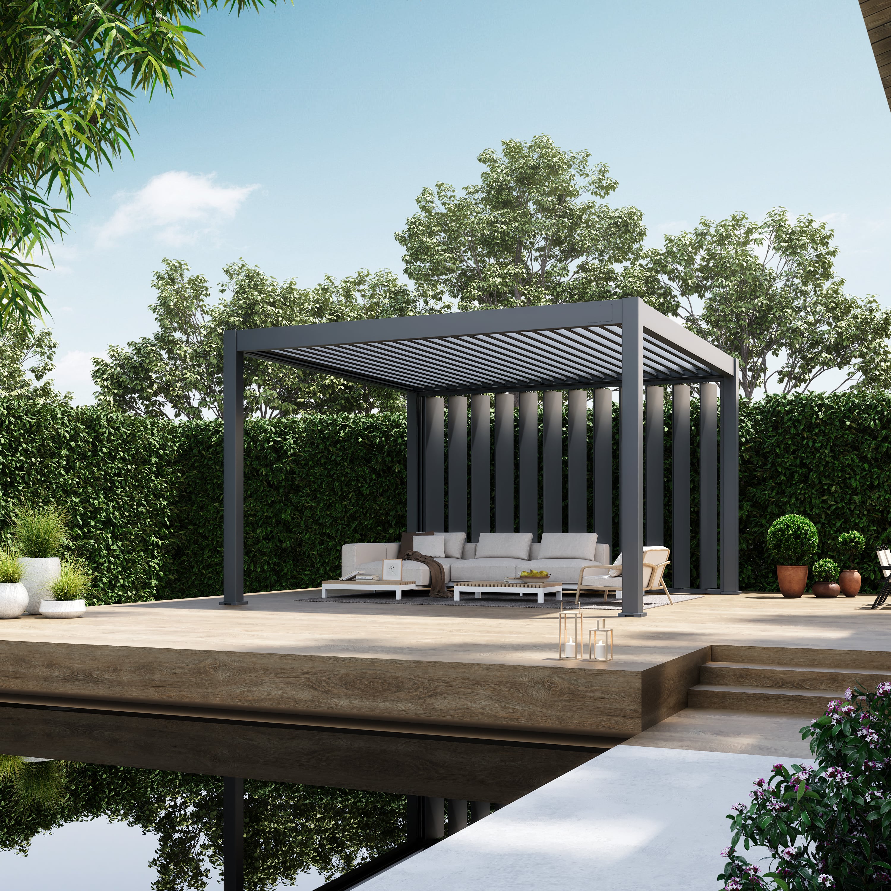 Orion shutterwand - Kantelbaar - Verticaal - Voor 4 meter zijkant - Antraciet