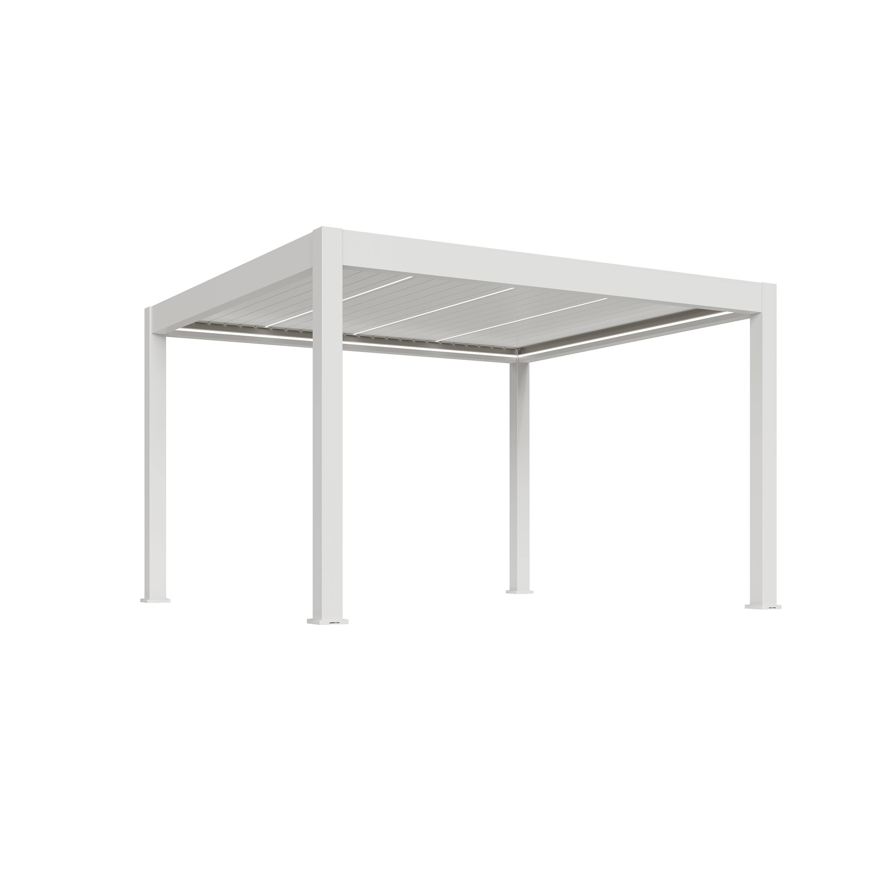 Orion Prestige overkapping - E-LED - 360x360 cm - Wit - Met elektrisch lamellendak en LED