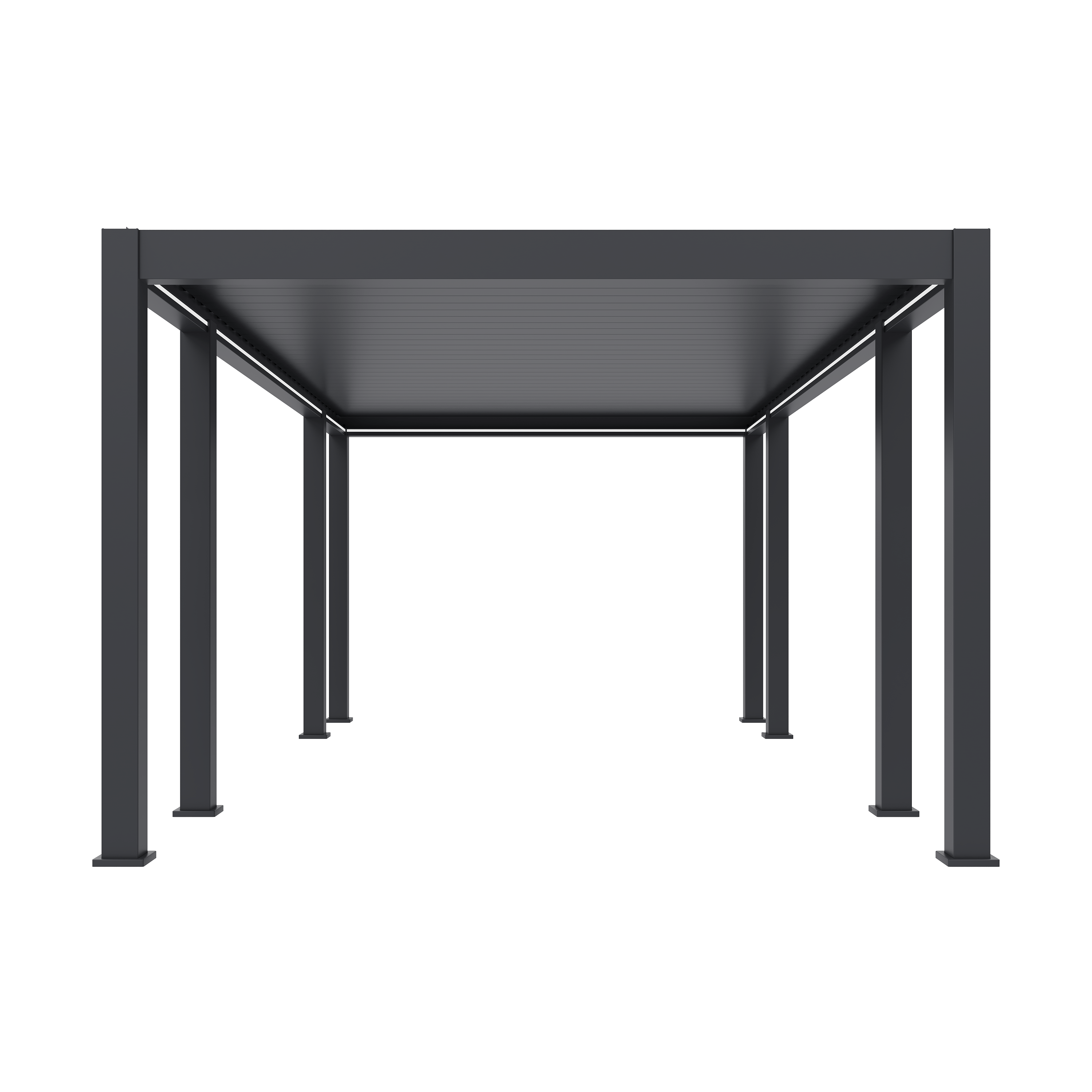 Orion Prestige overkapping - E-LED met elektrisch lamellendak en LED verlichting - 360x657 cm - Antraciet