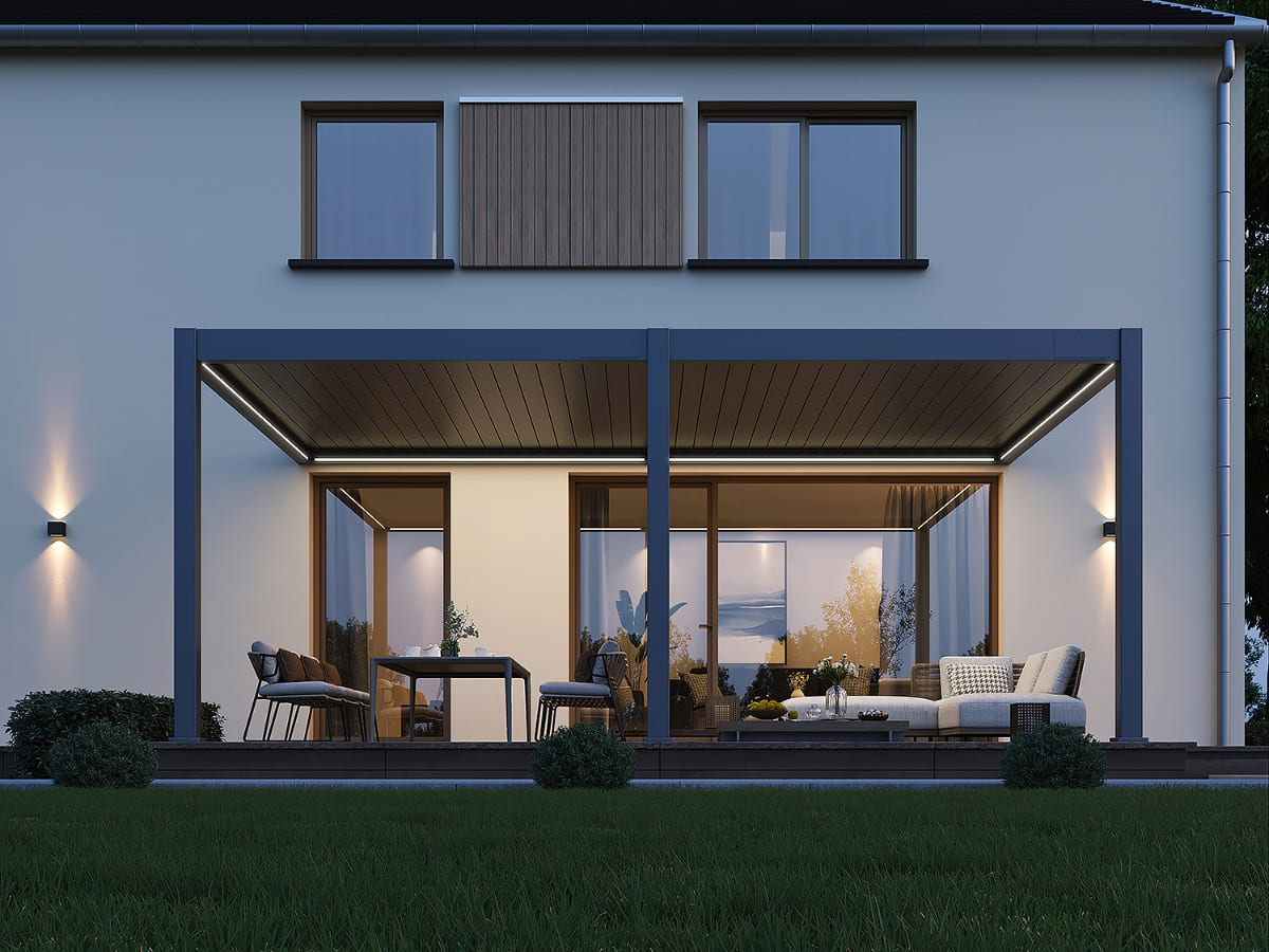 Orion Premium overkapping - E-LED - Muurbevestiging - 400x600 cm - Antraciet