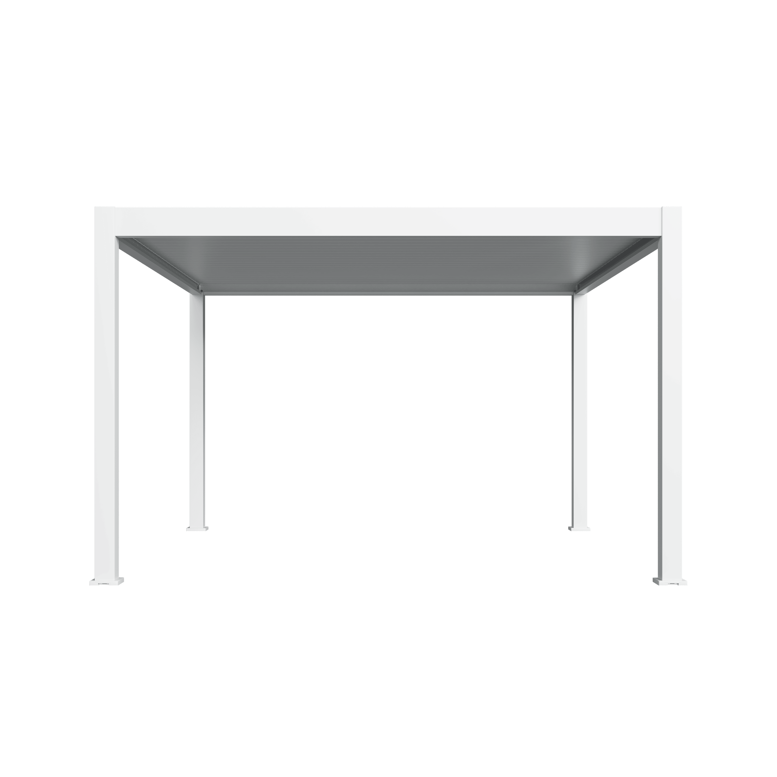 Orion Premium overkapping - E-LED - 400x400 cm - Wit - met elektrisch lamellendak en LED